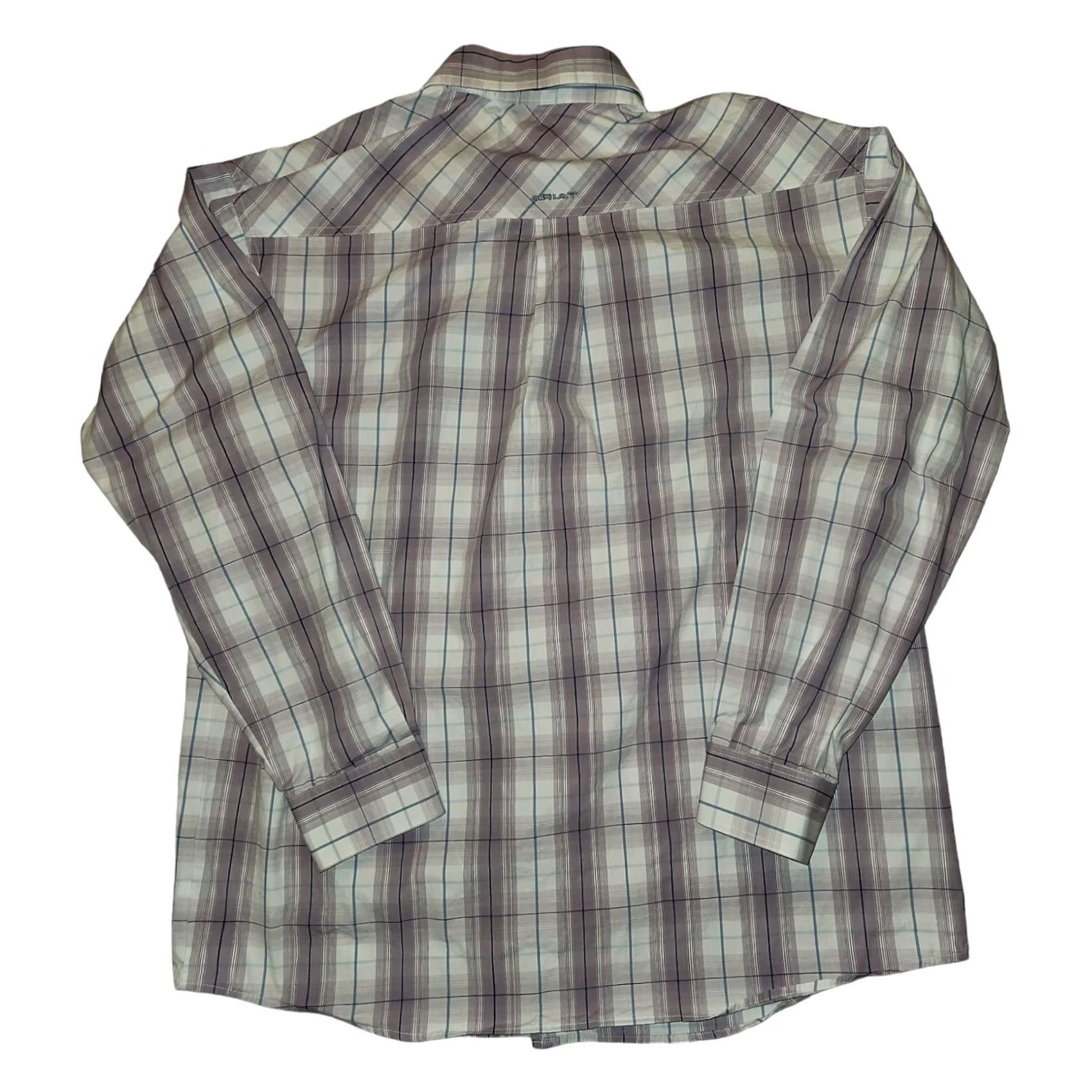 Ariat Ariat Button Down Long Sleeve Men's XL Mauve Plaid Western Cowboy Workwear Shirt Size US XL / EU 56 / 4 - 7 Thumbnail