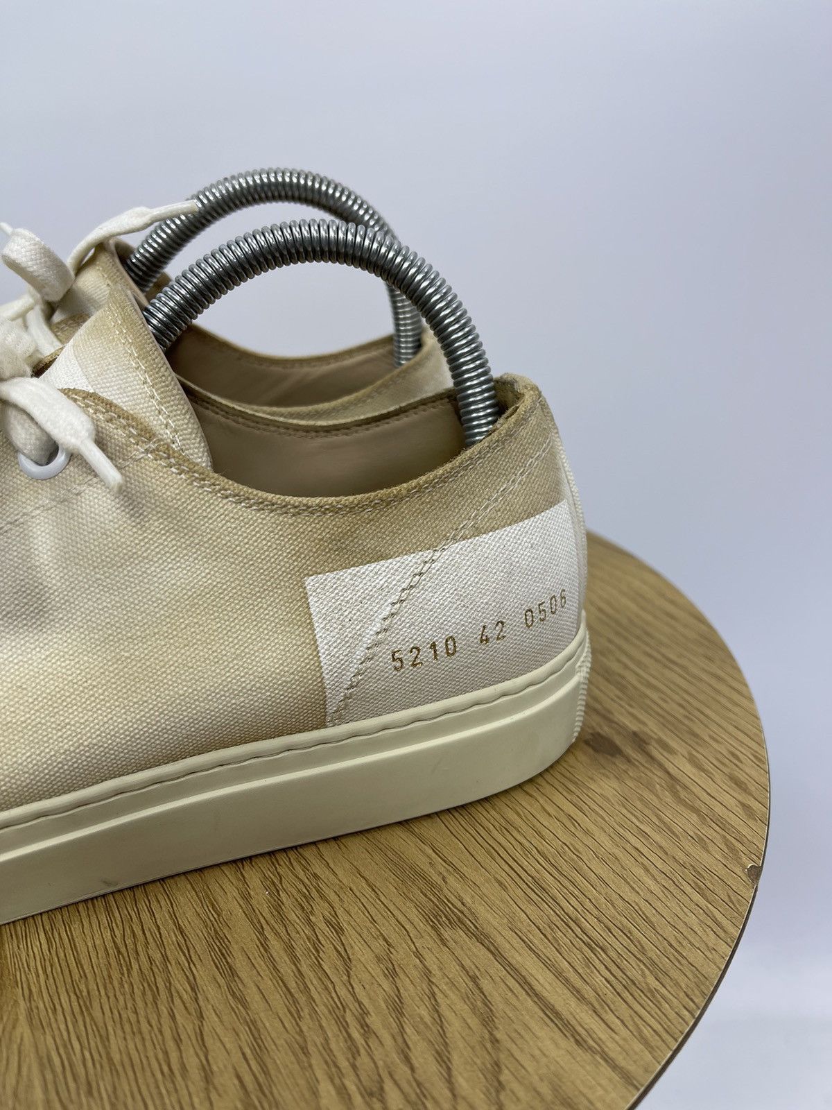 Common Projects Common Projects Beige Cotton and Leather Low SneakersEU 42 Size US 8 / EU 41 - 4 Thumbnail