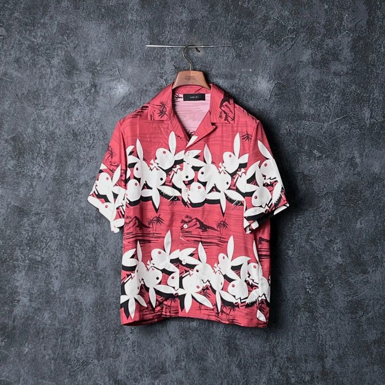 Amiri Amiri Rabbit Printed Mulberry Silk Short Sleeve Shirt Size US M / EU 48-50 / 2 - 1 Thumbnail