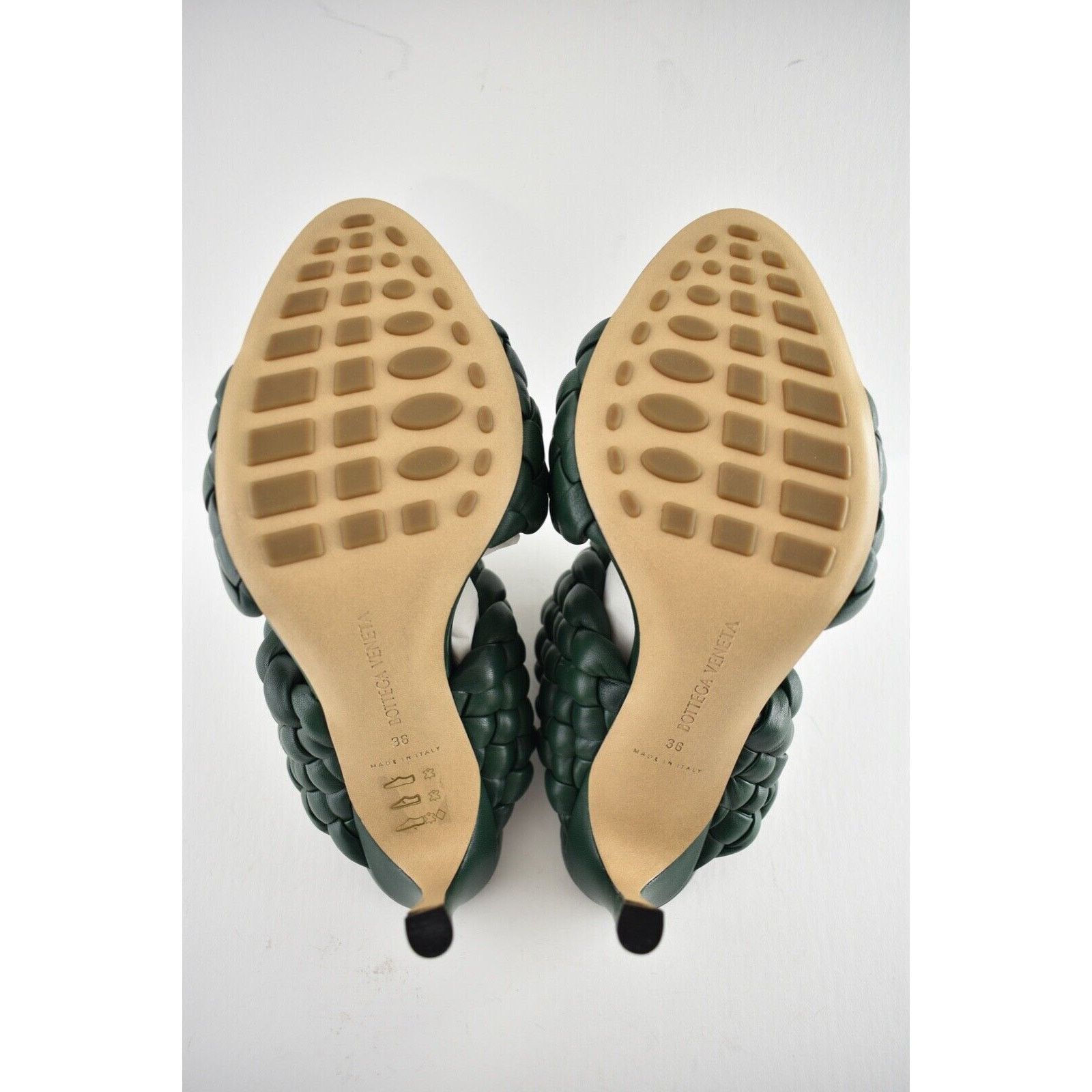 Bottega Veneta Curve Padded Vert Foncee Leather Sandal Mule Heel Pump 36 Size US 6 / IT 36 - 12 Thumbnail