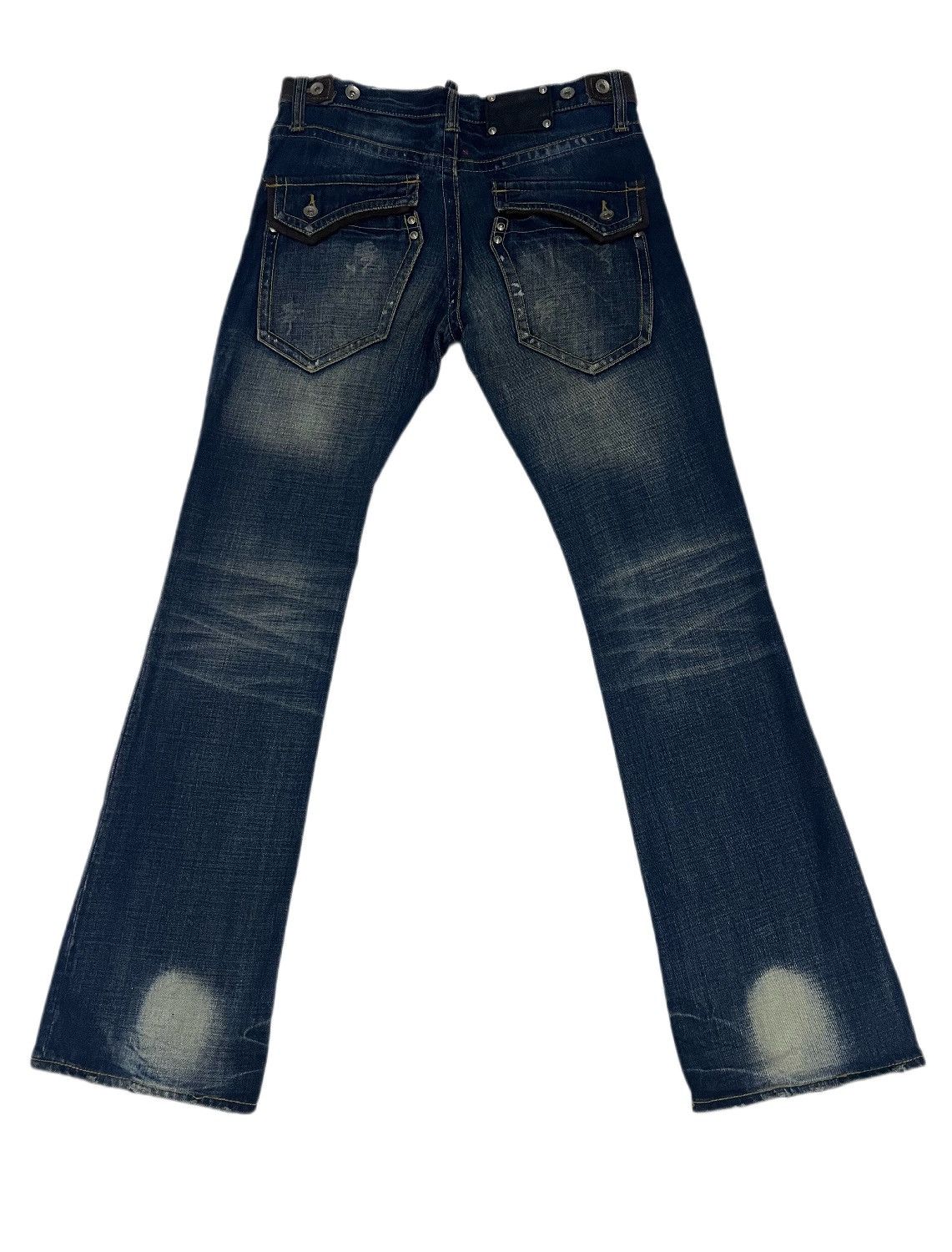 14th Addiction × Japanese Brand × semanticdesign SEMANTIC DESIGN DENIM FLARE JEANS LEATHER TRIMMED Size US 33 - 2 Thumbnail