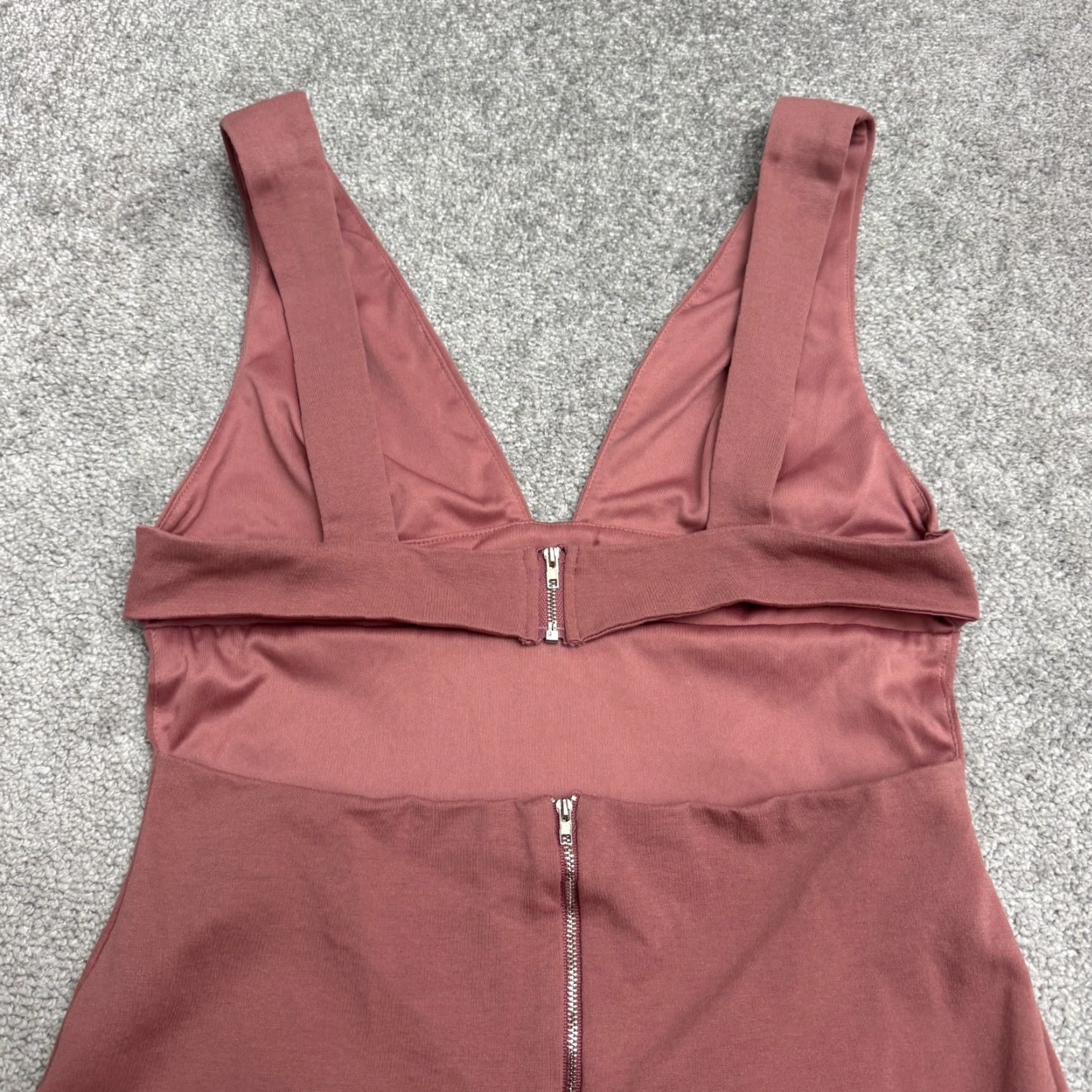 Lulus Lulus Dress Bodycon Mini Rose Pink Womens L Stretch V-Neck Sleeveless Backless ZIP Dress, Short, Casual, Spring Summer Fall, Regular Size L Womens Size L / US 10 / IT 46 - 3 Thumbnail
