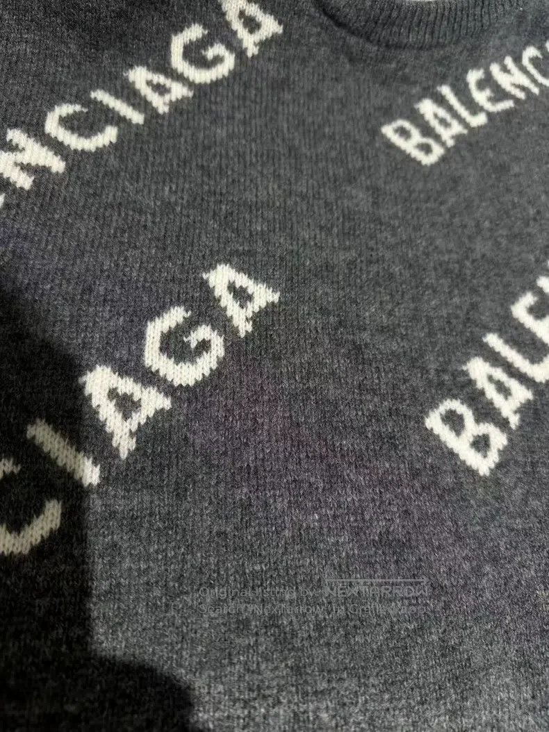 Balenciaga Balenciaga Grey White Bullet Train Letter Logo Knit Sweate Size US XS / EU 42 / 0 - 5 Thumbnail