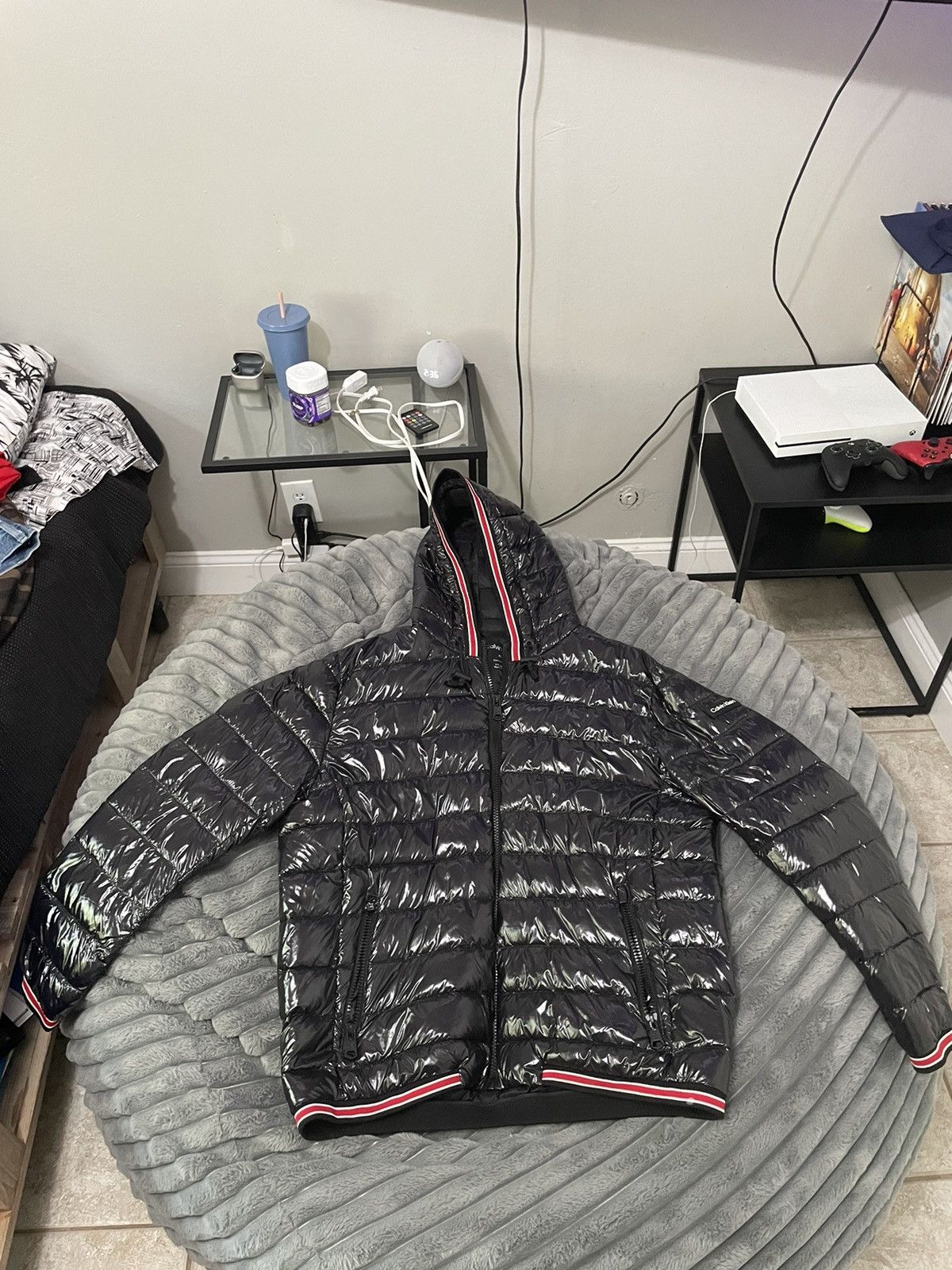 image of Calvin Klein Ck Puffer Reflective in Black, Men's (Size XL)