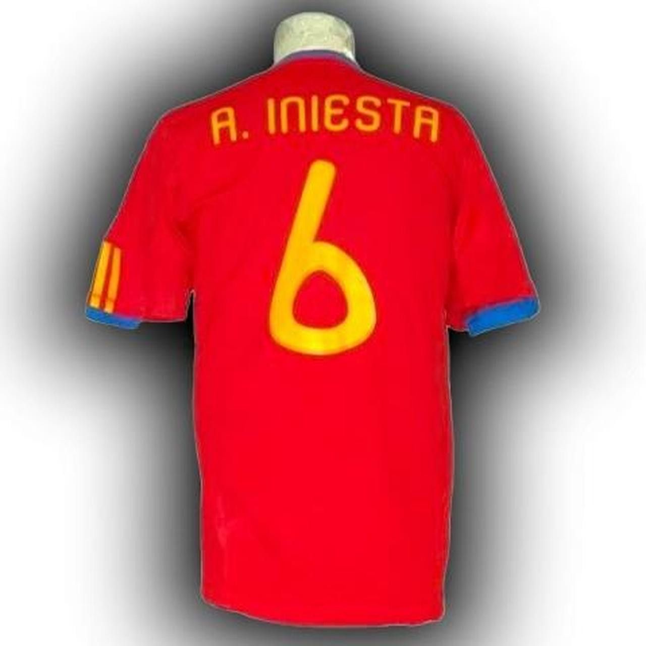 Adidas Spain 2010 2011 Home Shirt Jersey Iniesta barcelona Size US M / EU 48-50 / 2 - 3 Thumbnail