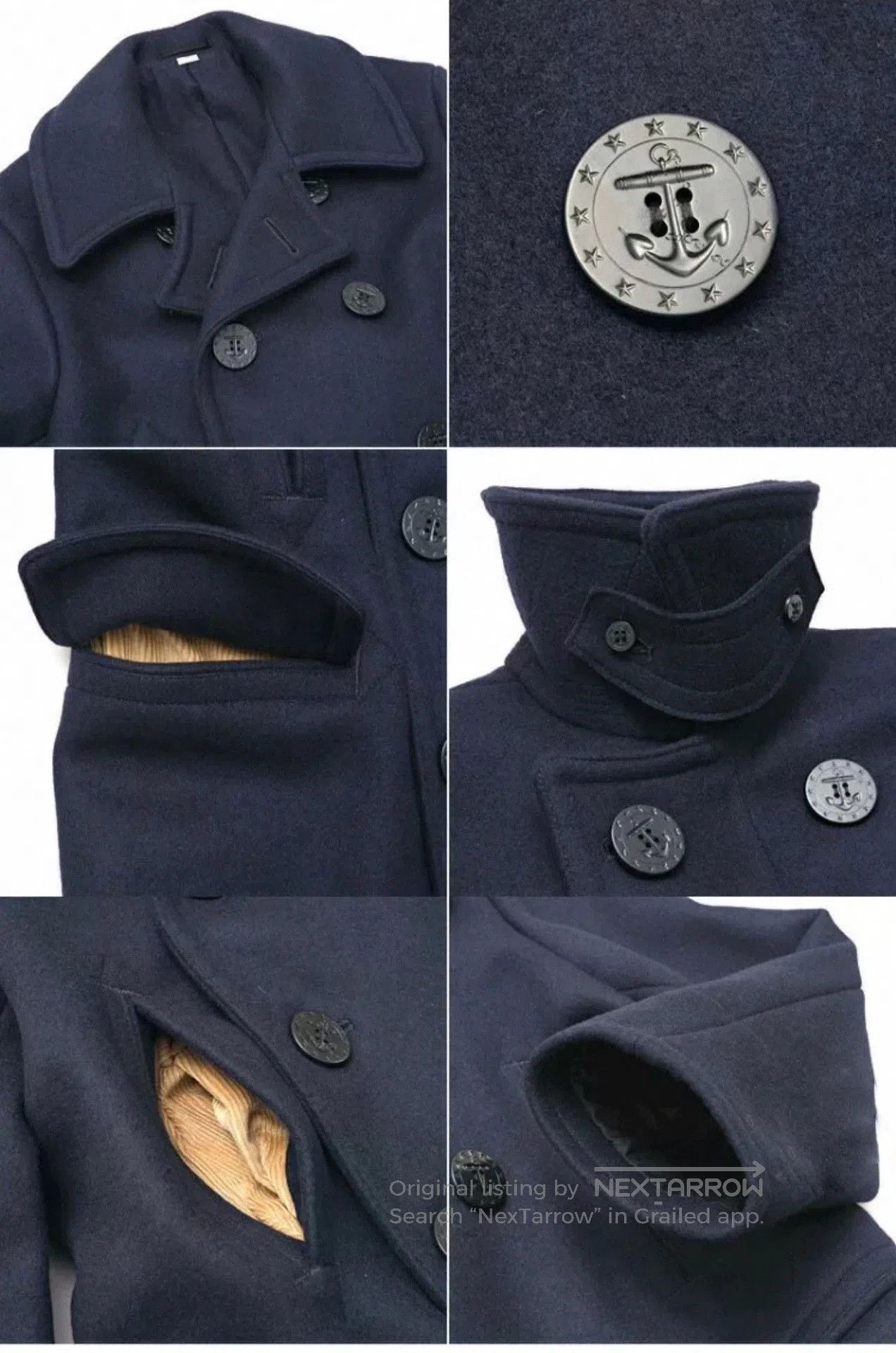 Buzz Rickson's Buzz Rickson 36oz Navy Wool Coat. Size US XXS / EU 40 - 3 Thumbnail