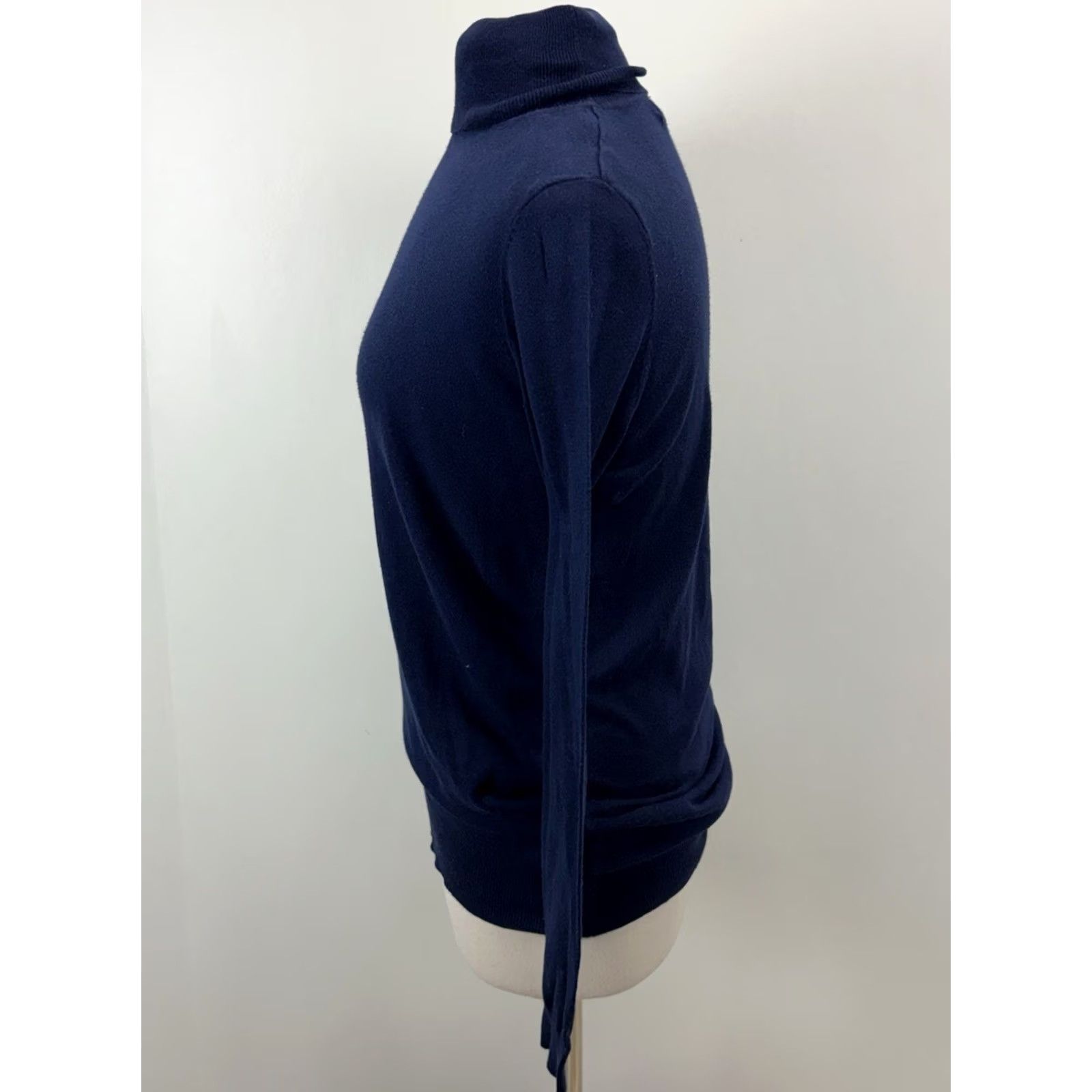 Zara Zara Knit Turtleneck Sweater Women’s L Navy Blue Preppy Elbow Patches Knit Pullover Classic Casual Size L / US 10 / IT 46 - 2 Thumbnail