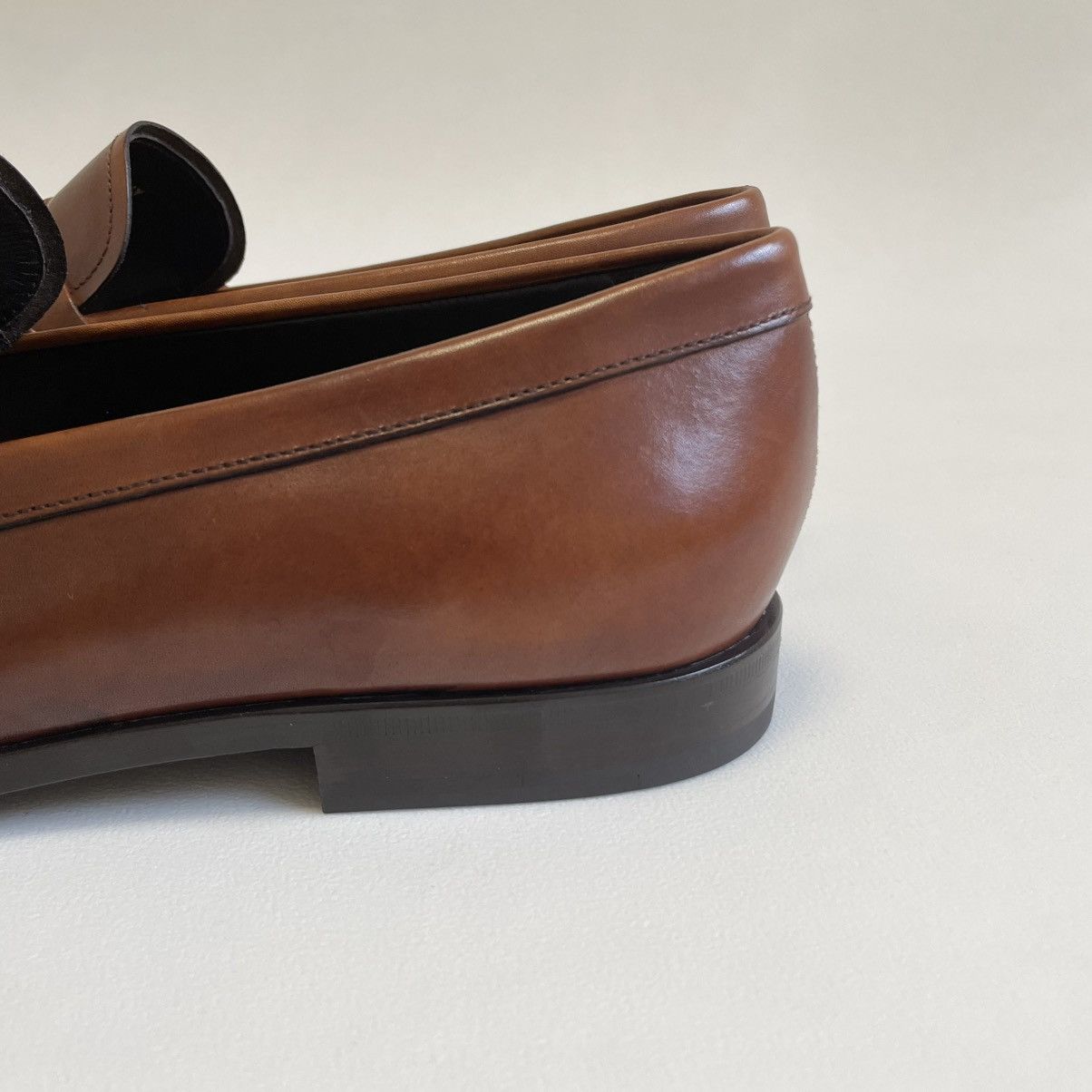 Prada Mid 2000s Brown Burnished Leather Loafers Size US 11.5 / EU 44-45 - 9 Thumbnail