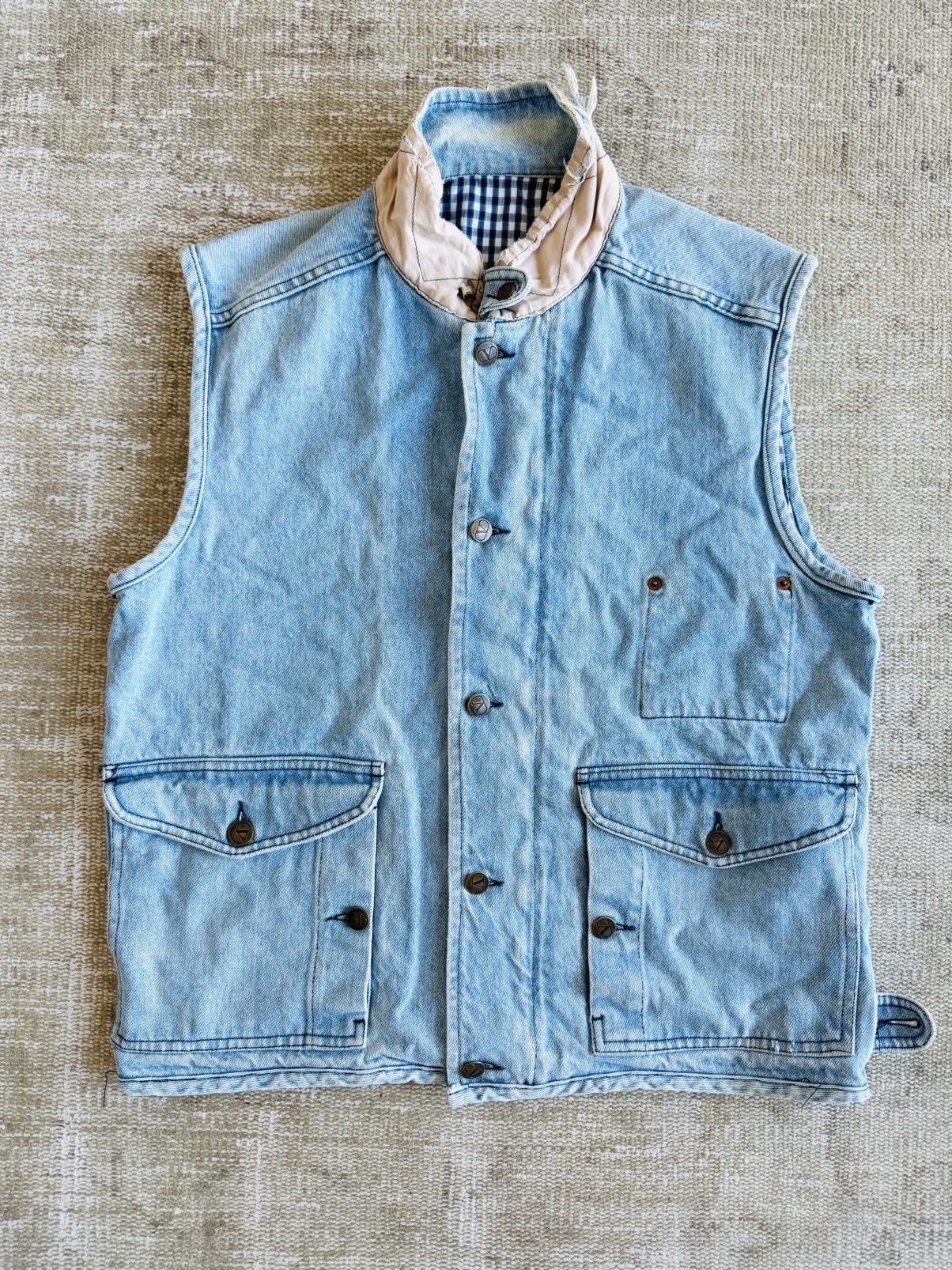 Valentino × Vintage RARE vintage Valentino denim jean vest Size XL / US 12-14 / IT 48-50 - 2 Thumbnail