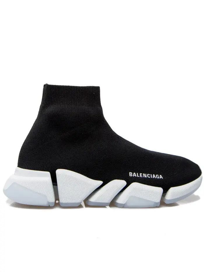 Balenciaga o1bcso1str0126 Speed 2.0 Clear Sole Recycled Knit Sneakers Size US 14 / EU 47 - 1 Thumbnail
