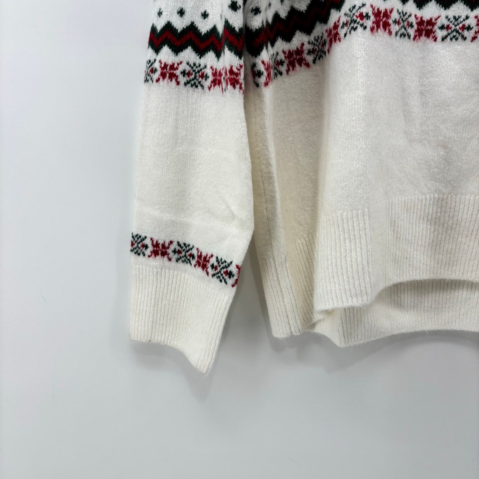 Vince Camuto Vince Camuto Womens Medium Christmas Sweater Cream Farm Size M / US 6-8 / IT 42-44 - 12 Thumbnail