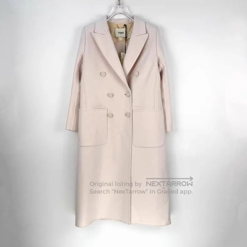 Fendi Fendi Light Pink and White Long Wool Coat Size XS / US 0-2 / IT 36-38 - 3 Thumbnail
