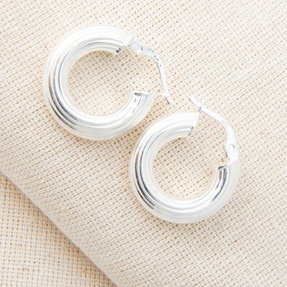 Designer Women's 925 Sterling Silver Hoop Earrings Size ONE SIZE - 4 Thumbnail