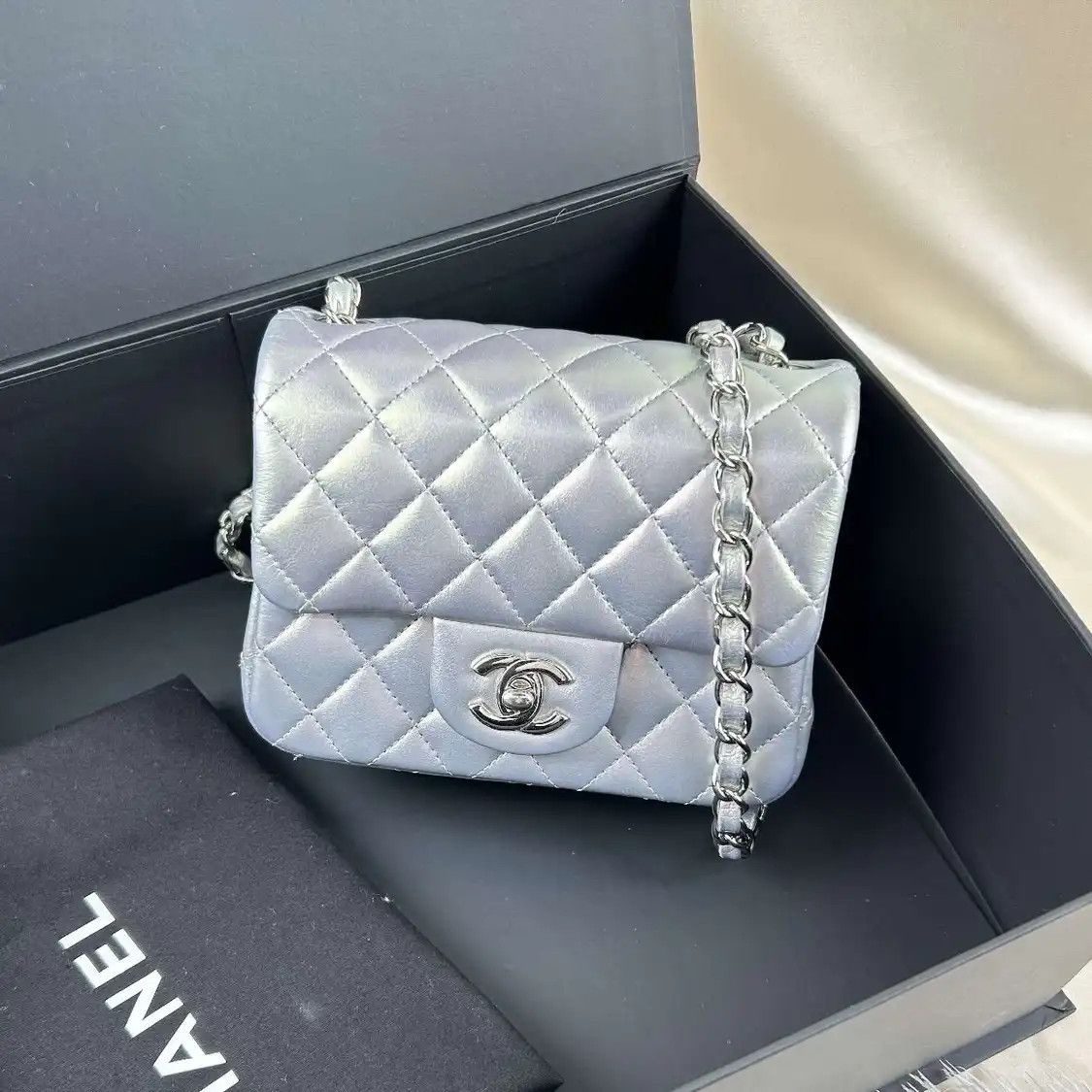 Chanel Classic Flap Mini Pale Purple Sheepskin Quilted Square Minicrossbody Bag, Women's