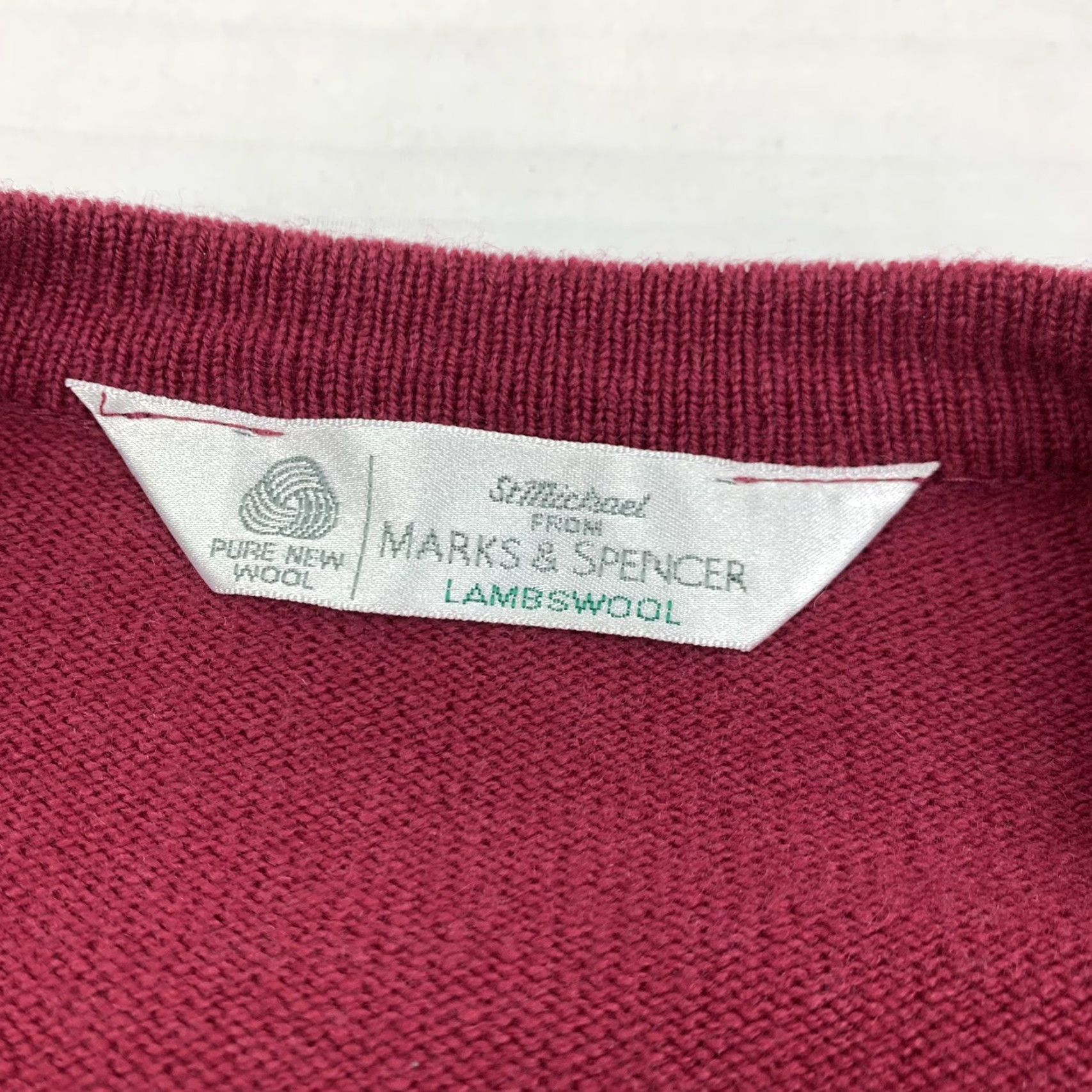 Marks & Spencer VINTAGE Marks & Spencer Wool Cardigan Womens 16 Large Red UK St Michael 90s Knit Mens? Size XXL / US 16-18 / IT 52-54 - 2 Thumbnail