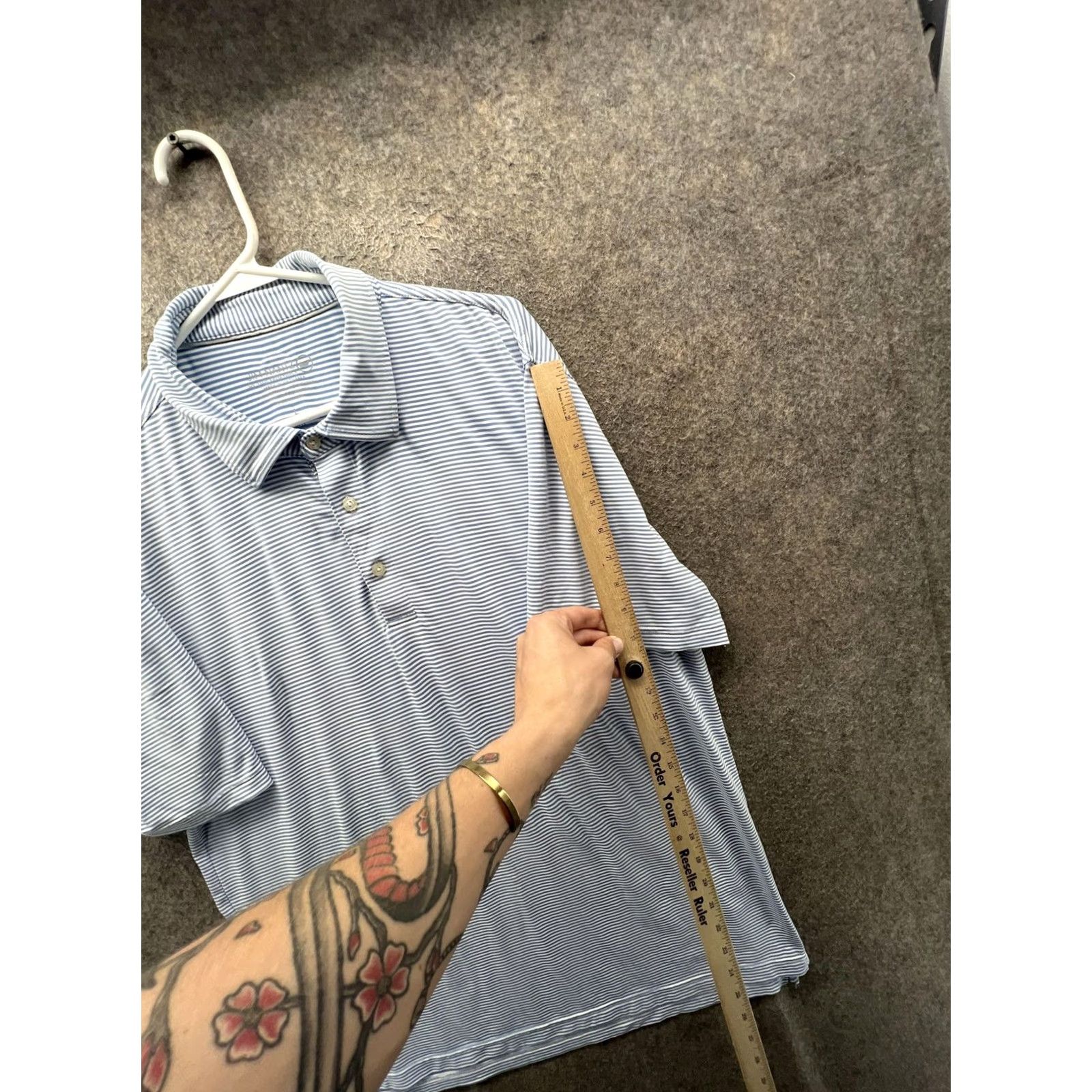 Vineyard Vines Vineyard Vines Jim Nantz Polo Shirt Mens 2XL Blue Stripe Golf Performance Shirt Size US XXL / EU 58 / 5 - 5 Thumbnail