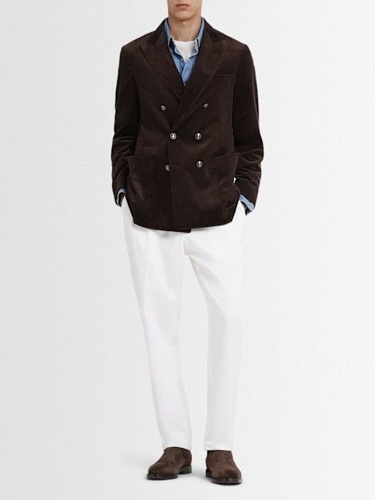 Brunello Cucinelli o1y0526 Double-breasted Blazer in Dark Brown Size US L / EU 52-54 / 3 - 4 Thumbnail