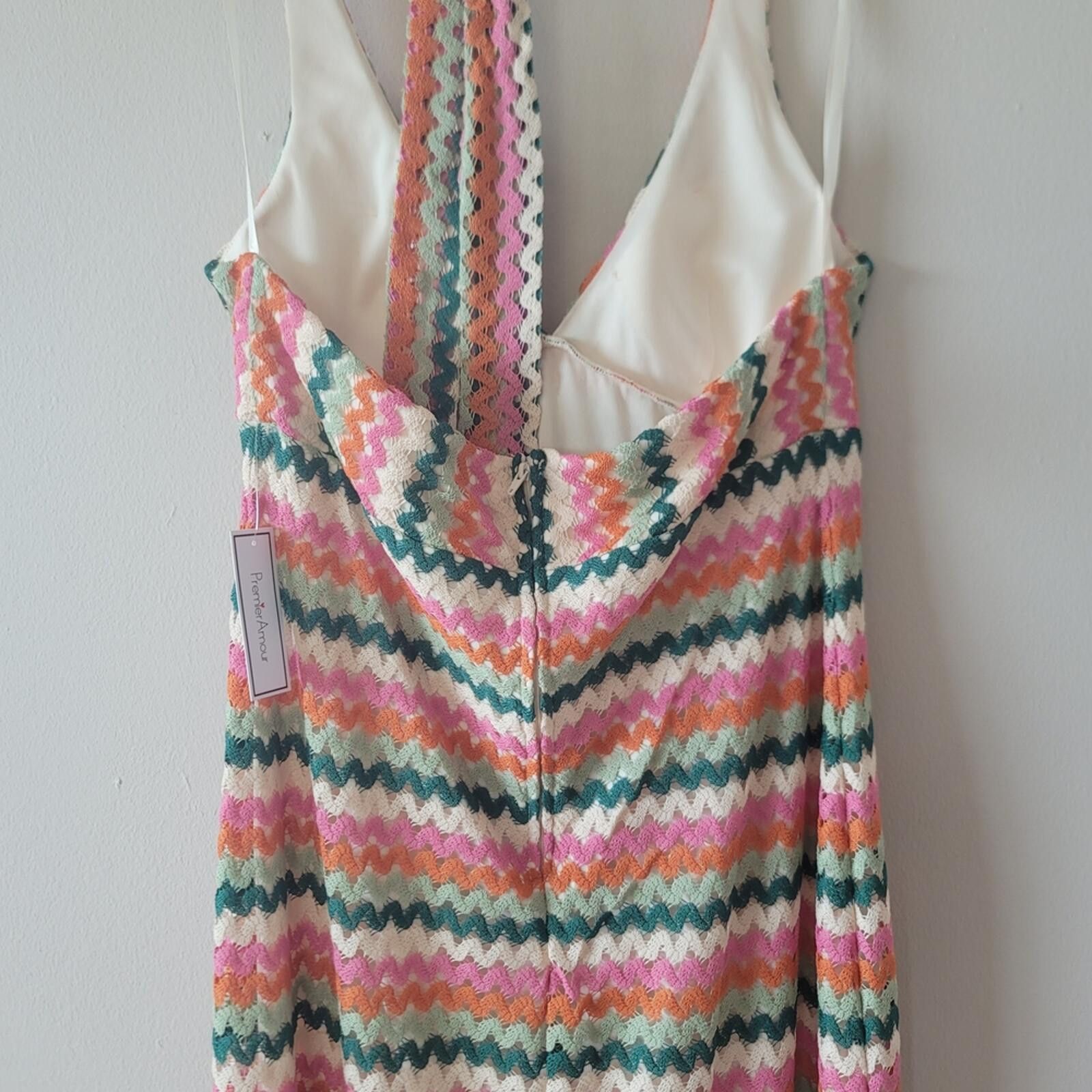 Other Premier Amour Multicolor Lace Dress NWT Chevron Sz XL Size XL / US 12-14 / IT 48-50 - 8 Thumbnail