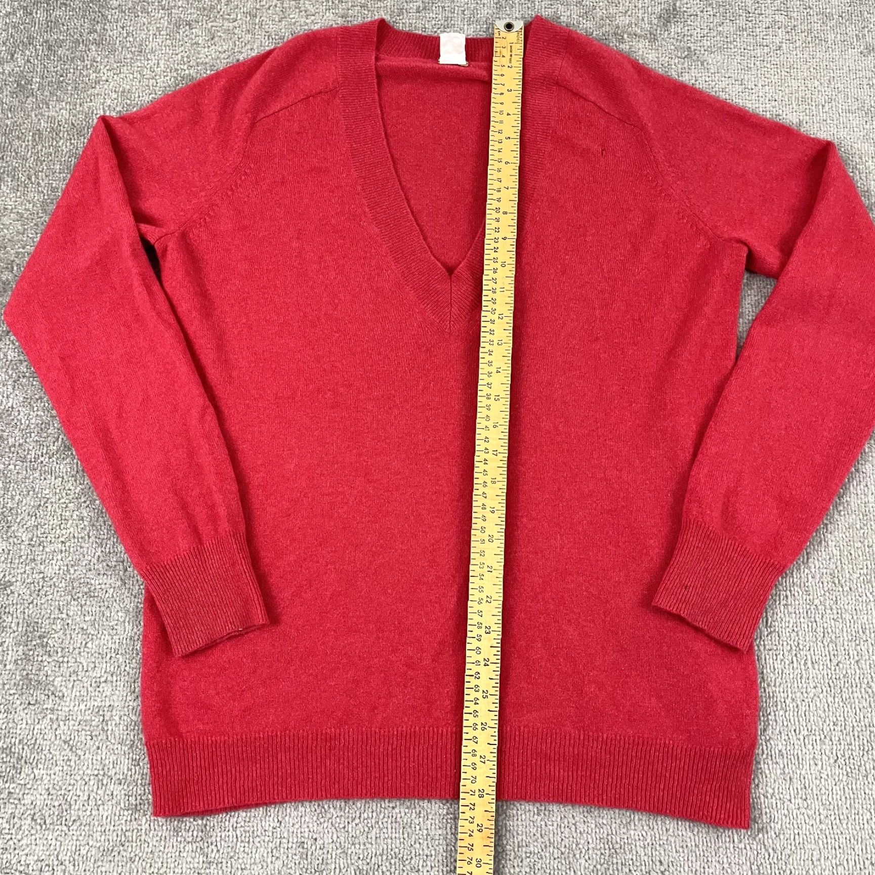 J.Crew VINTAGE J.CREW Sweater Men's Medium Pullover Knit Cashmere Red 100% V-Neck Classic Casual Size US M / EU 48-50 / 2 - 3 Thumbnail