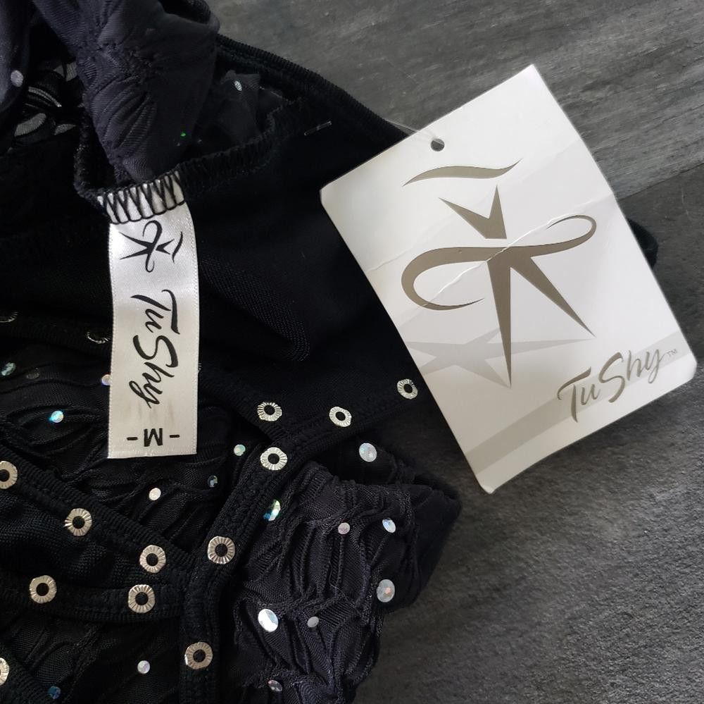 Designer Black Sequin Detailed Tu Shy Long Lingerie Nightie Size ONE SIZE - 4 Thumbnail
