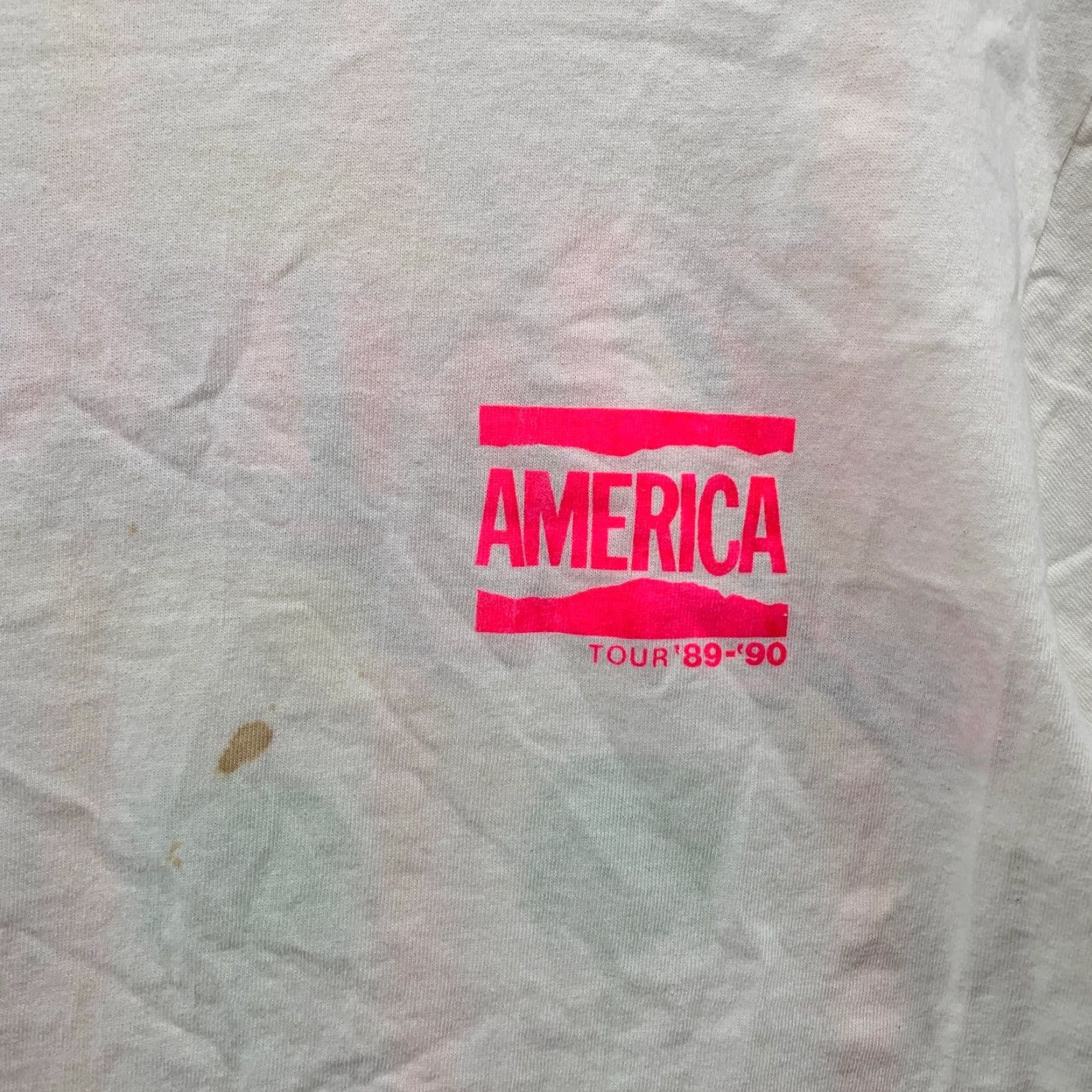 Anvil VINTAGE America Band Live Tour Shirt Men M White Neon 80s USA Shirt Size US M / EU 48-50 / 2 - 6 Thumbnail