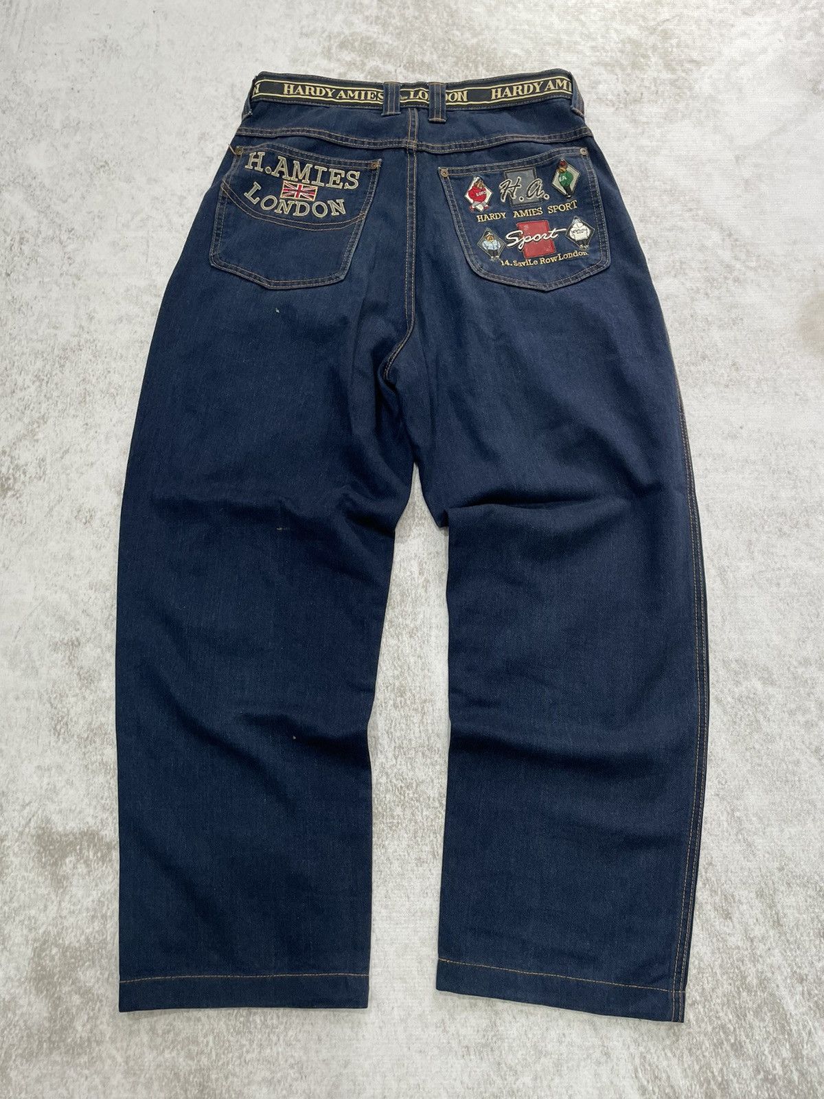 Hardy Amies 2000s hardyamies london embroidery denim pants Size US 34 / EU 50 - 2 Thumbnail