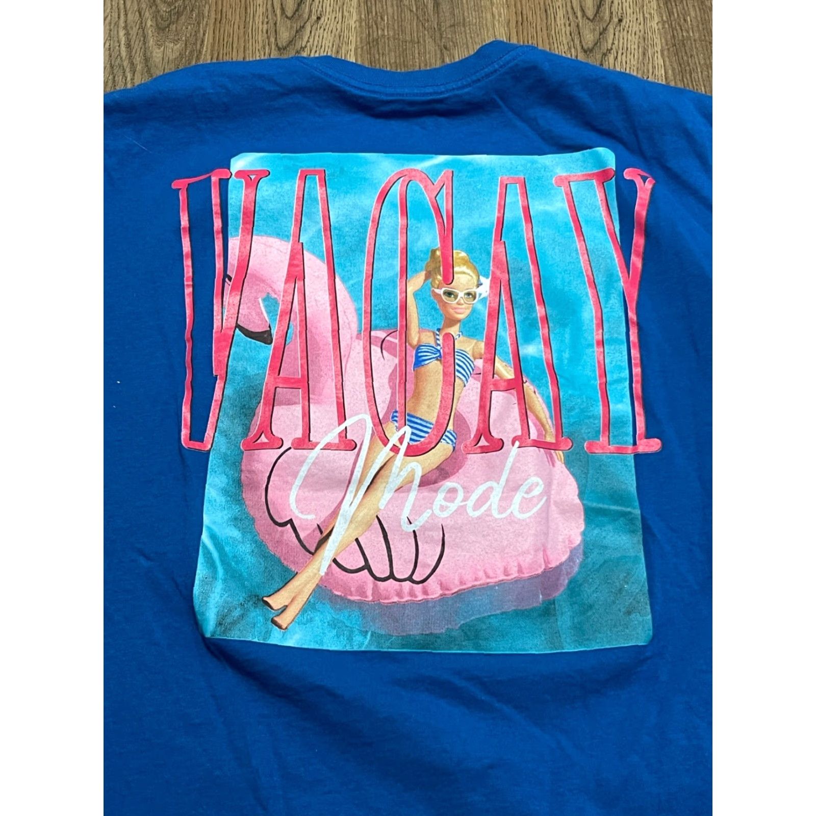 Vintage Barbie Shirt Women's Size XXL Blue Pink Vacay Mode Print Shirt Womens 2XL Barbie Vacay Mode Pink Blue Modern Casual Size XXL / US 16-18 / IT 52-54 - 3 Thumbnail