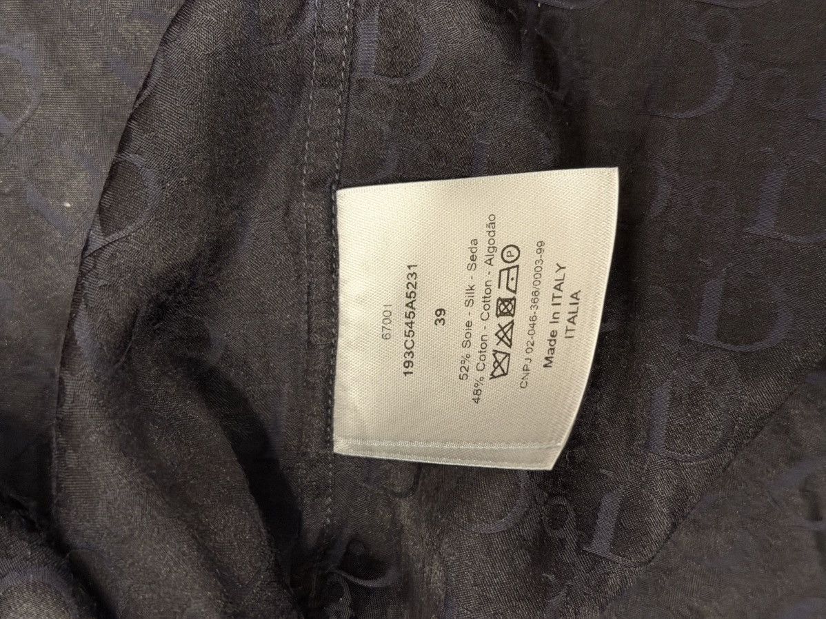 Dior Dior Navy Blue Monogram Logo Silk button up short sleeve Size US M / EU 48-50 / 2 - 6 Thumbnail