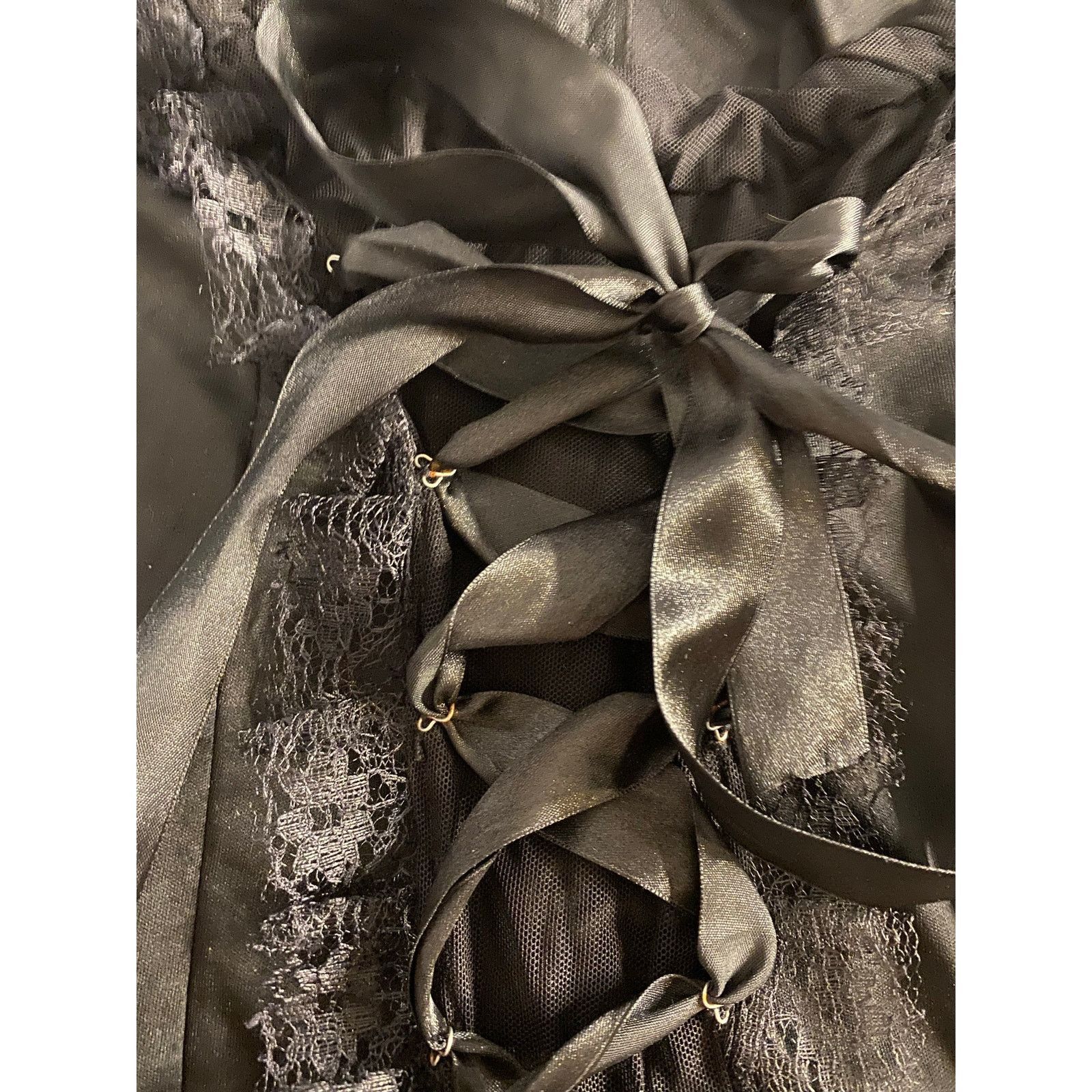 Other Goth Witch Fairy Grunge Corset Lace-Up Black Velvet S Size S / US 4 / IT 40 - 4 Thumbnail