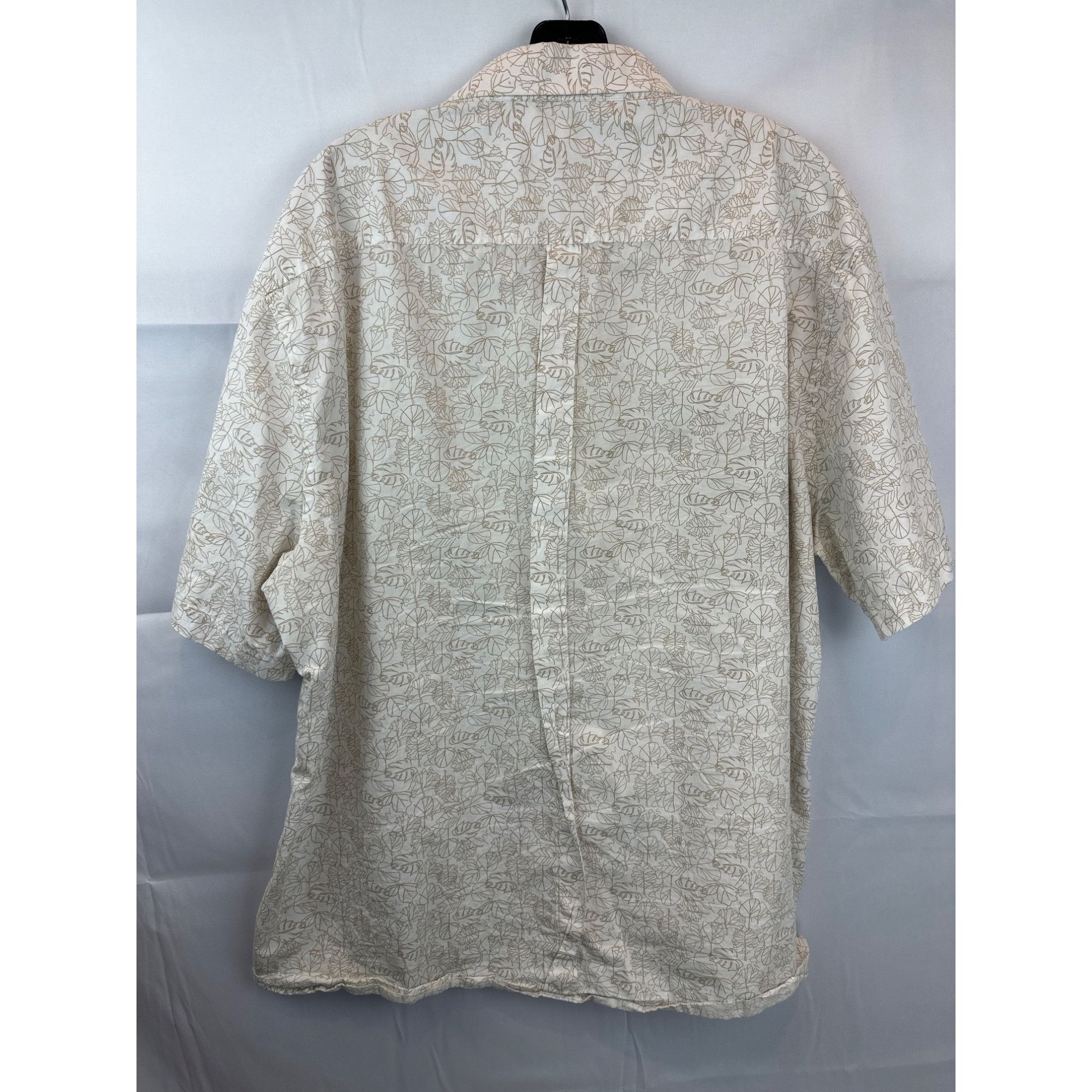 Pronto Uomo Pronto Uomo Mens XXL Beige Leaf Print Short-Sleeve Button-Up Size US XXL / EU 58 / 5 - 4 Thumbnail