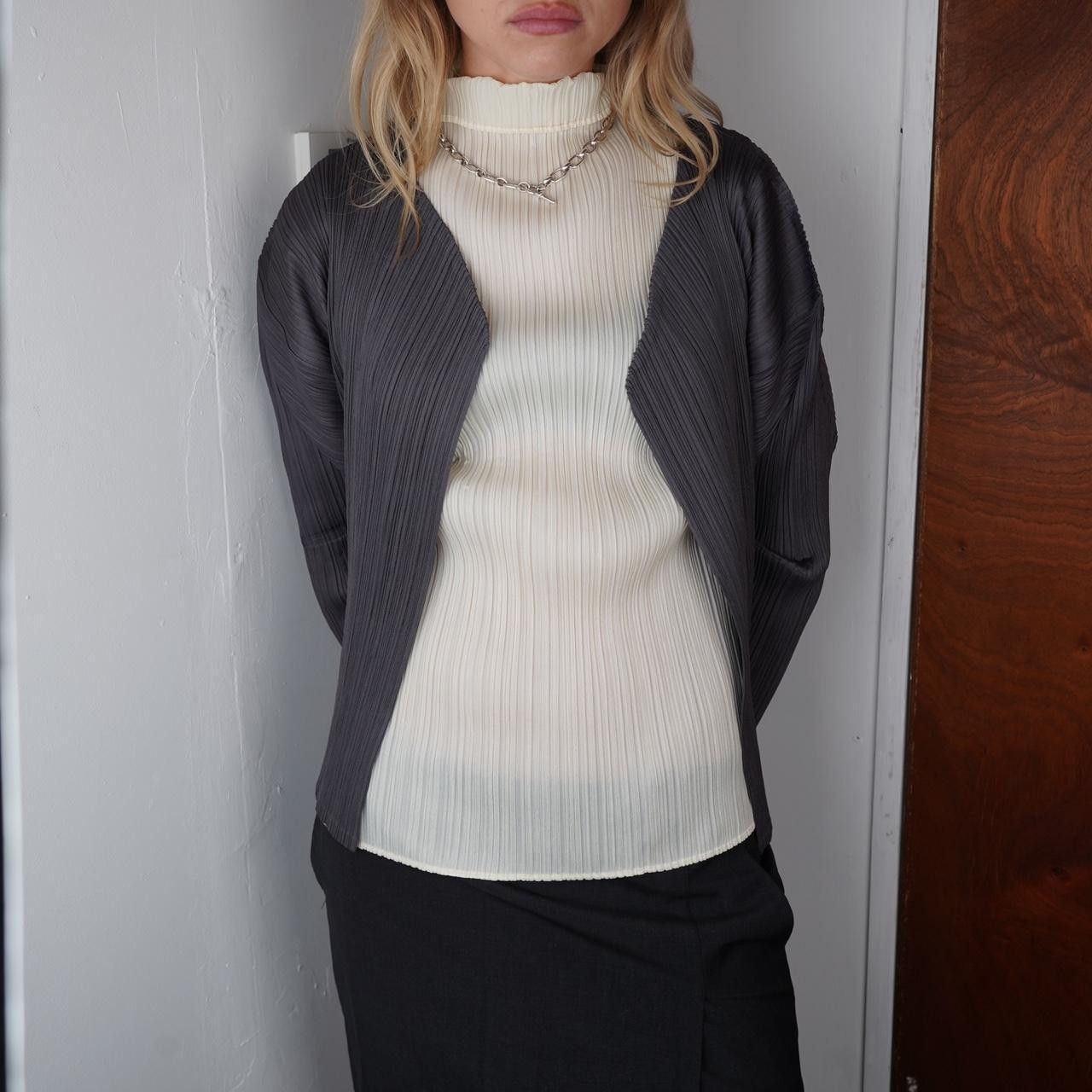 Pleats Please Issey Miyake Grey Issey Miyake Pleats Please Cardigan Size ONE SIZE - 7 Thumbnail