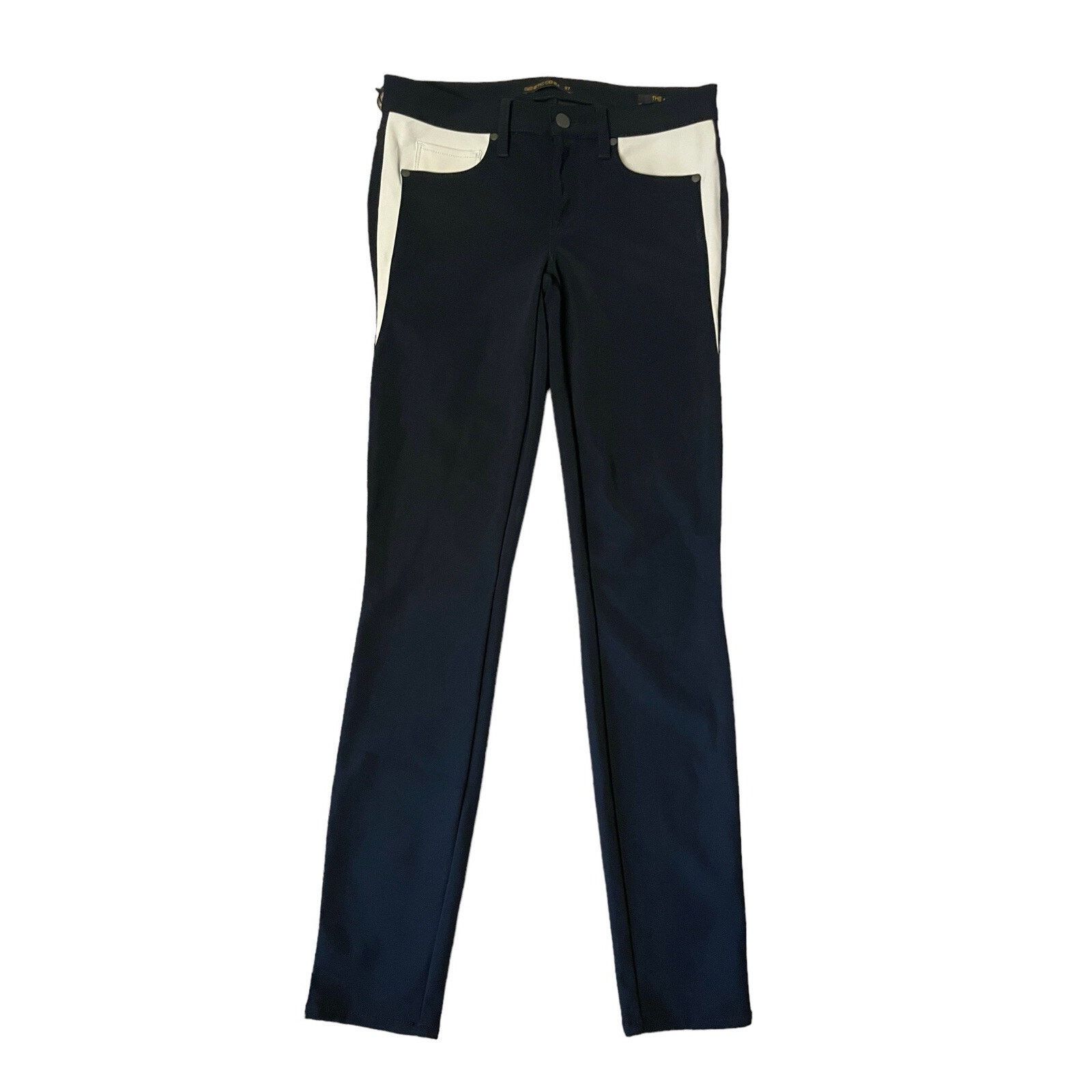 Genetic Denim Genetic Denim NEW "The Ava" Black White Colorblock Pants Size 27" / US 4 / IT 40 - 1 Thumbnail
