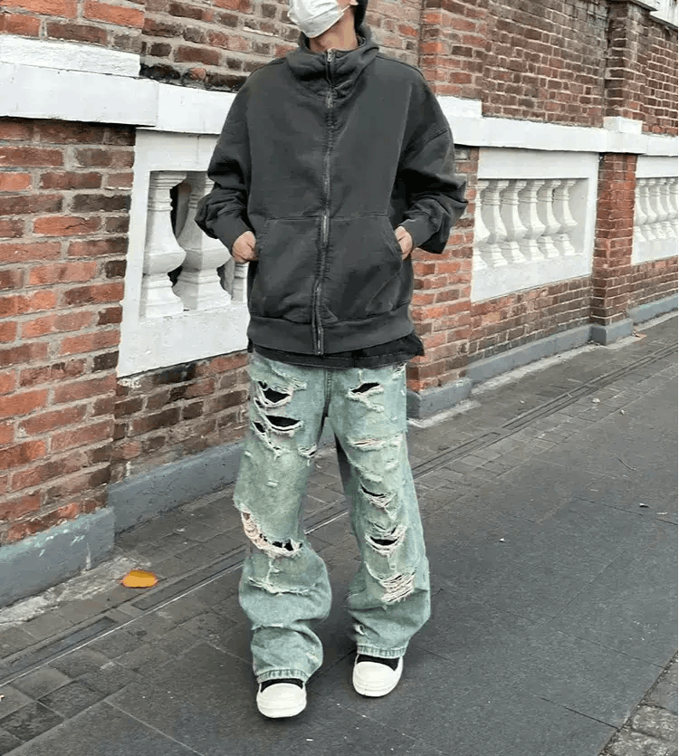 Japanese Brand Hip-hop ripped baggy jeans Size US 32 / EU 48 - 3 Thumbnail