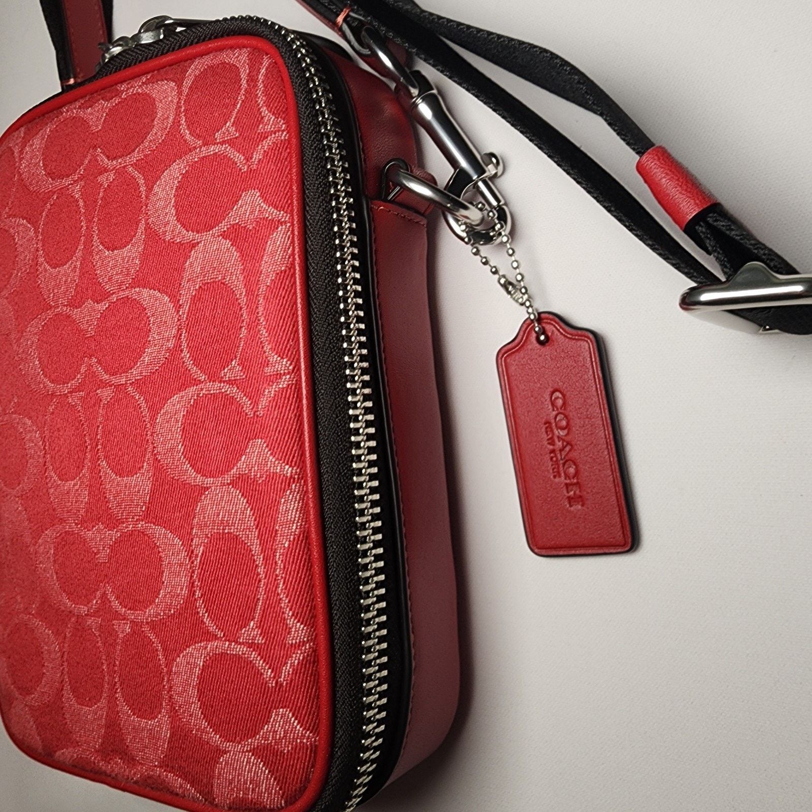 Coach Coach CAJ44 Men's Stanton Crossbody Signature Denim/Ruby Red Size ONE SIZE - 3 Thumbnail