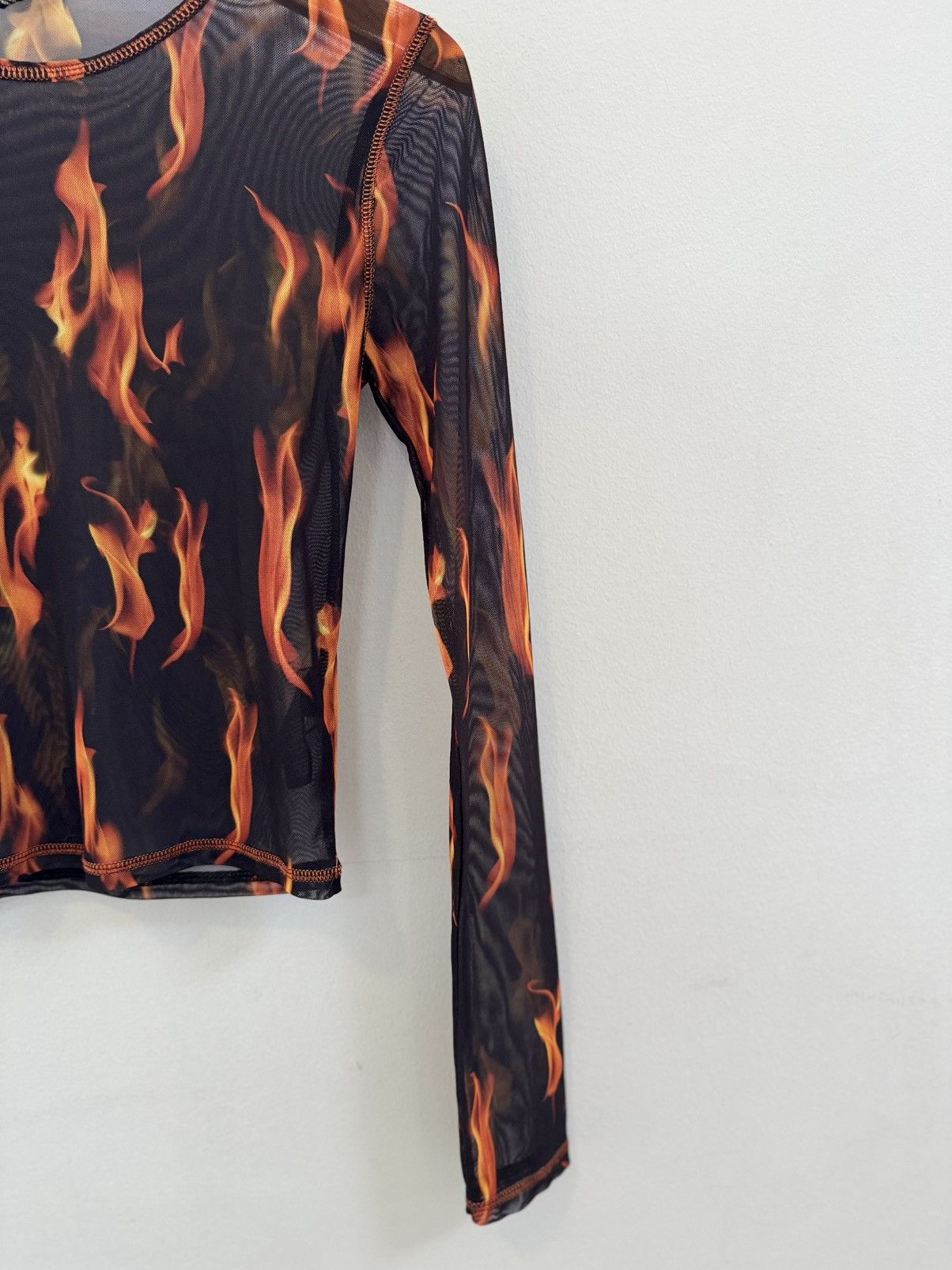 Japanese Brand Fire Vintage Mesh Top Engraving Size M / US 6-8 / IT 42-44 - 3 Thumbnail