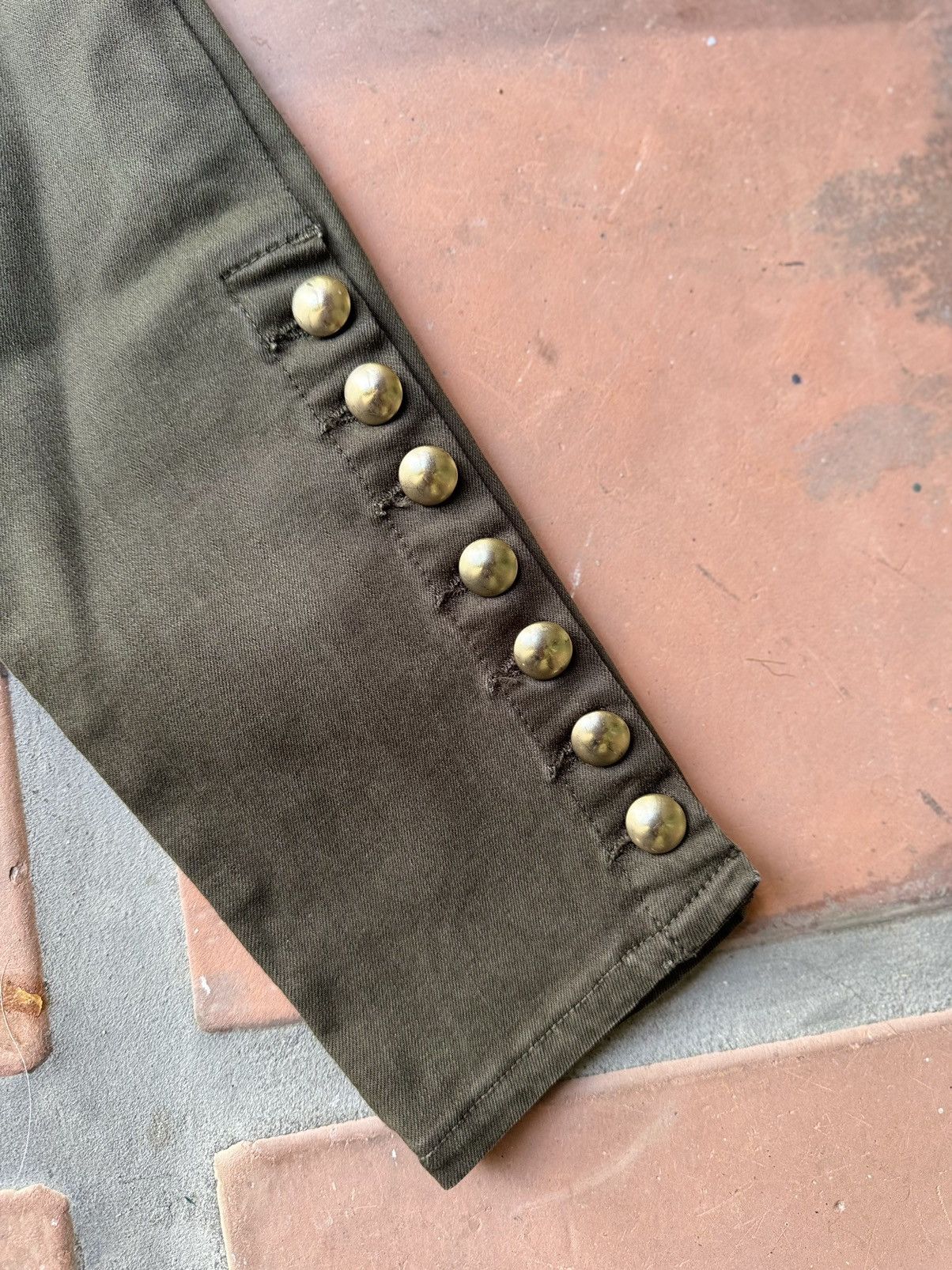 L'AGENCE L'Agence Coated Cropped Olive Green Skinny Jean Size 27 Size 27" / US 4 / IT 40 - 2 Thumbnail
