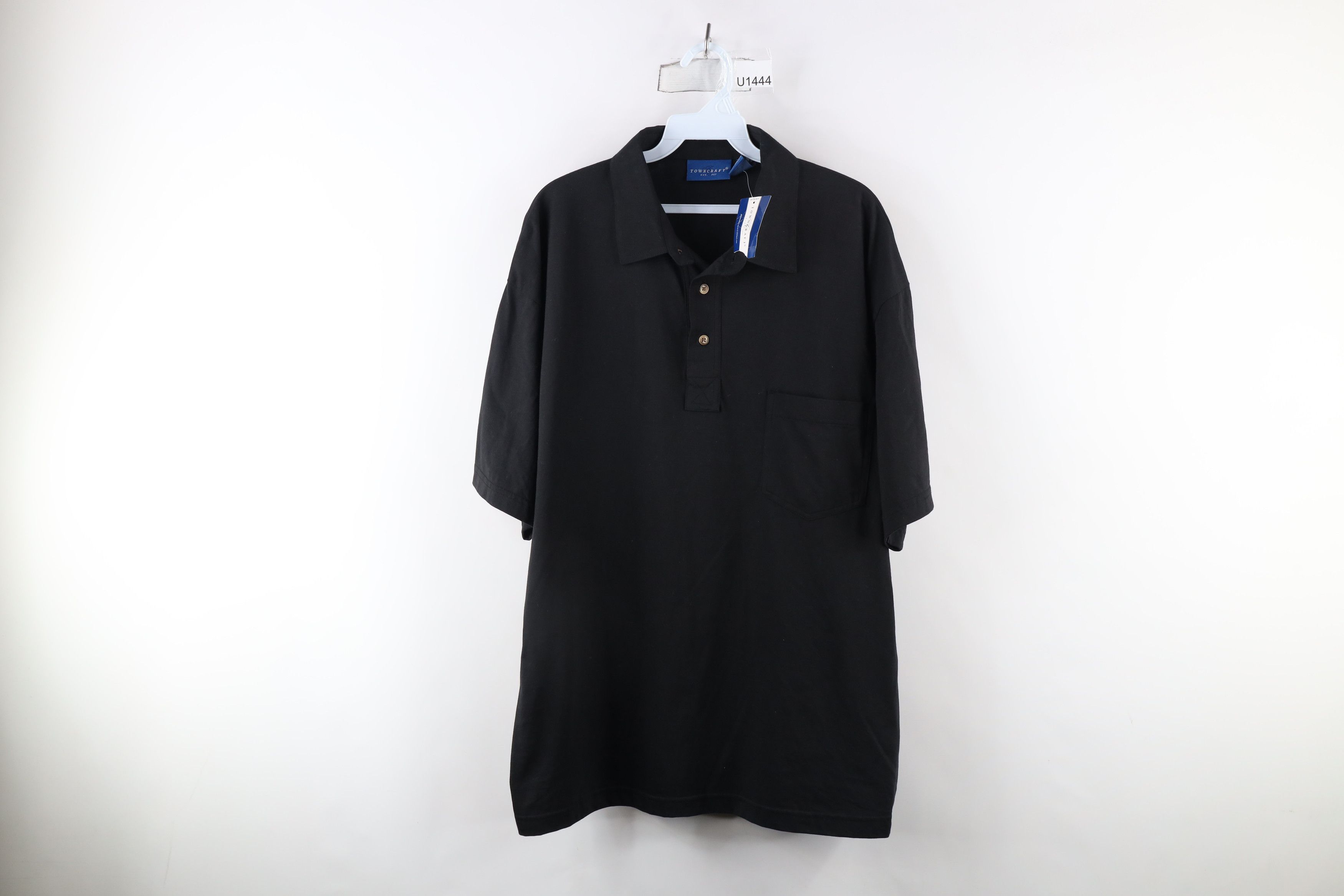 Vintage Deadstock Vintage 90s Streetwear Collared Polo Shirt Black Size US L / EU 52-54 / 3 - 1 Thumbnail