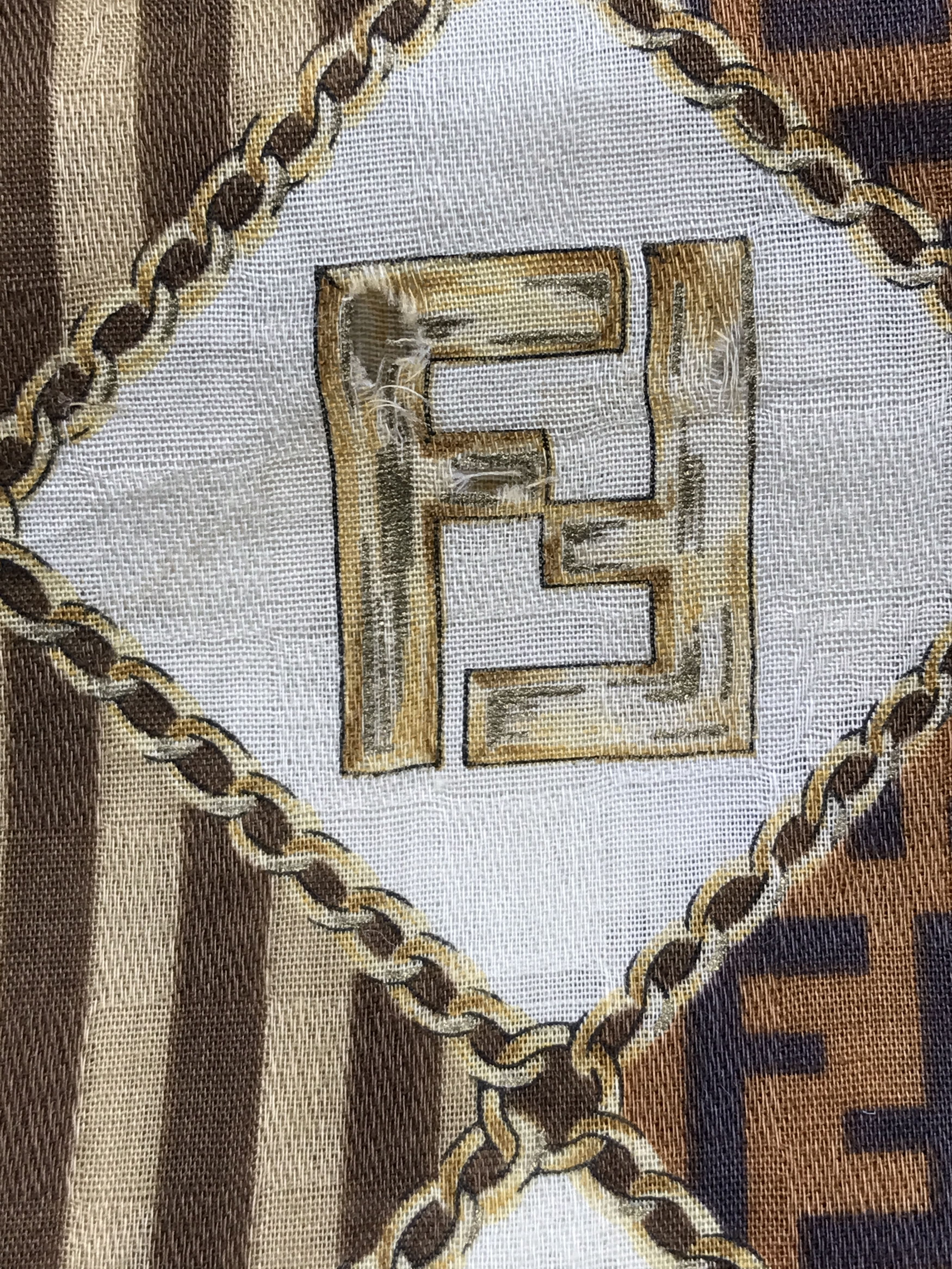 Vintage Vintage Fendi Monogram Bandana Neckerchief Handkerchief Size ONE SIZE - 6 Thumbnail