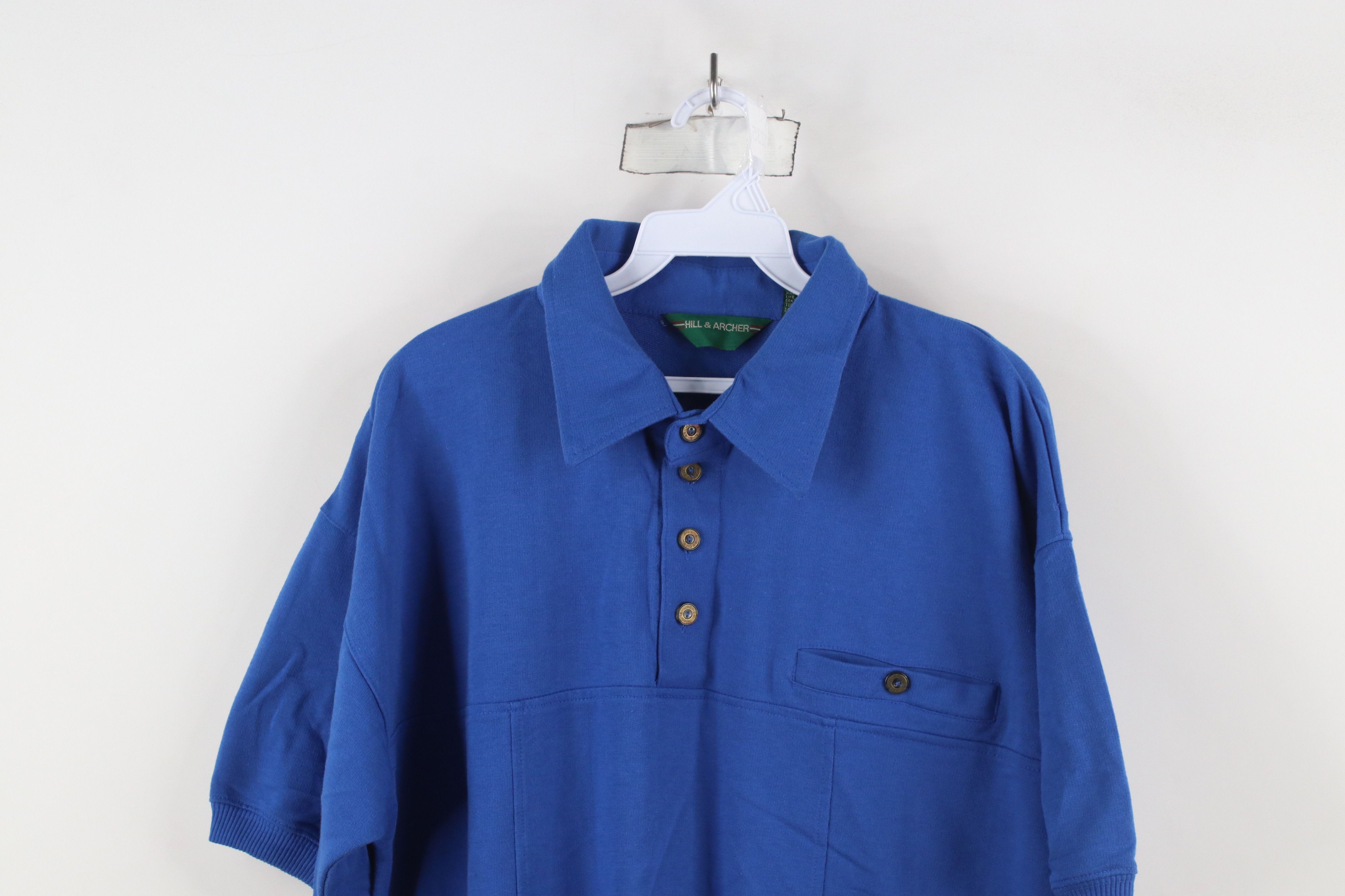 Vintage Vintage 90s Streetwear Short Sleeve Pullover Polo Shirt Blue Size US L / EU 52-54 / 3 - 2 Thumbnail