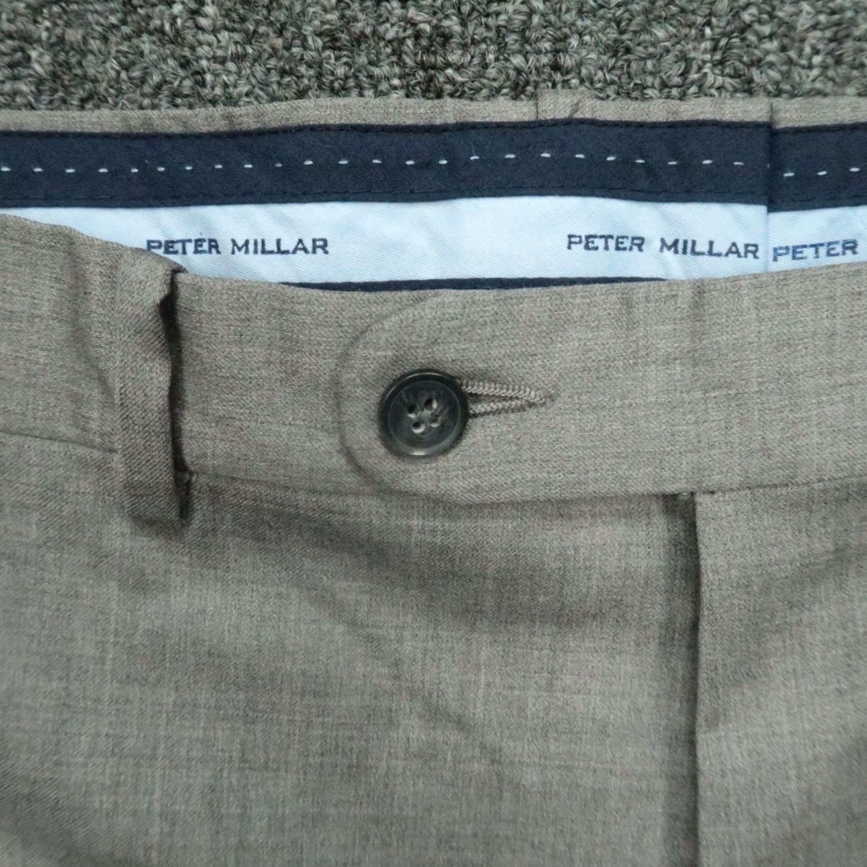 Peter Millar Peter Millar Pants Men 42x31 Gray Wool Chino Trousers Flat Front Straight Business Casual Size US 42 / EU 58 - 3 Thumbnail