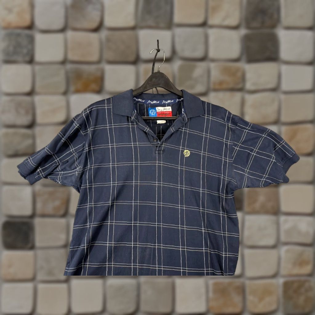 Wrangler VINTAGE Wrangler George Strait Polo Shirt Mens M Navy Blue Plaid Short Sleeve Size US M / EU 48-50 / 2 - 1 Thumbnail