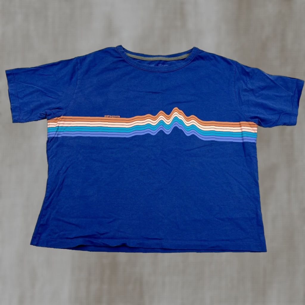 Patagonia Patagonia Shirt Men Small Blue Tee Organic Cotton Heart Beat Wave Adult Outdoor Shirt Mens Size US S / EU 44-46 / 1 - 1 Thumbnail
