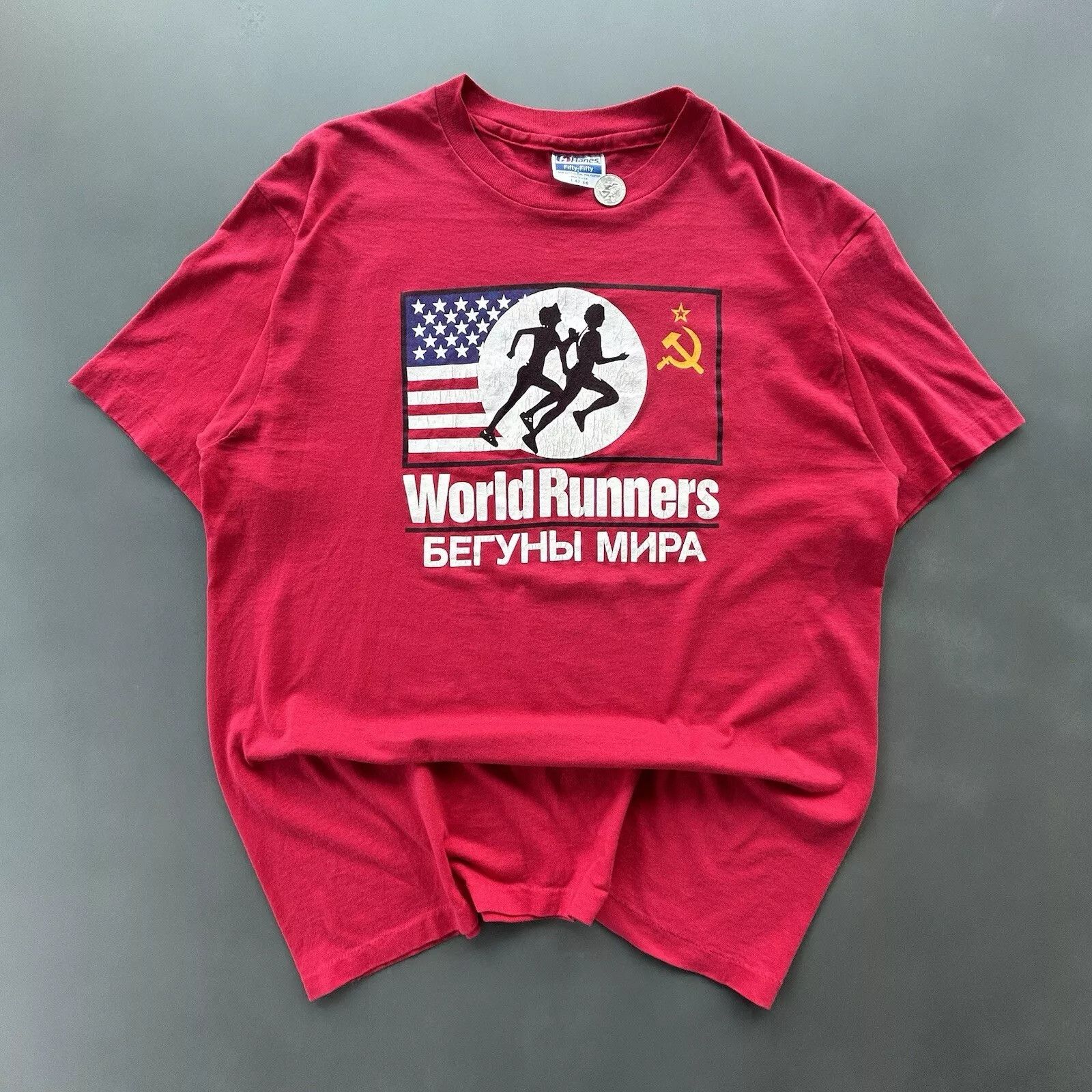 Hanes Vintage Moscow International Peace Marathon Adult Size US L / EU 52-54 / 3 - 1 Thumbnail