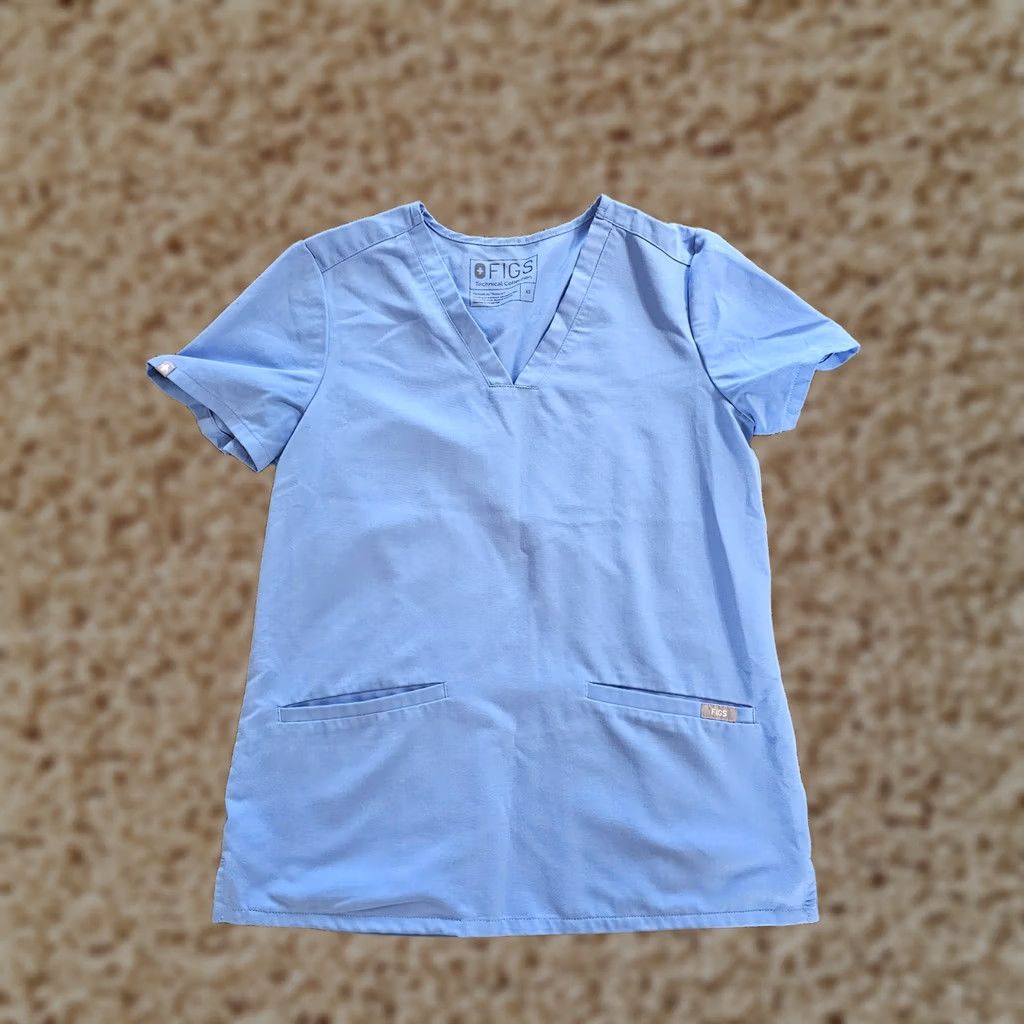 Vintage FIGS Top Shirt Womens XS Blue Casma 3 Pockets Short Sleeve Technical Comfort Size XS / US 0-2 / IT 36-38 - 1 Thumbnail