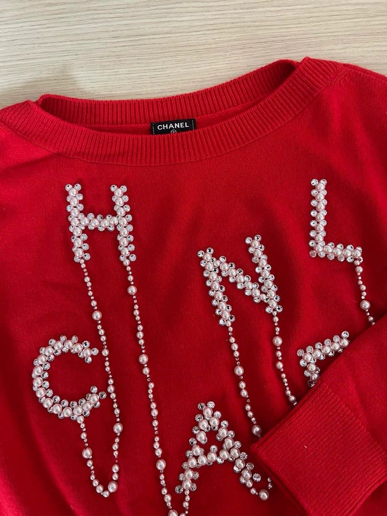 Chanel Chanel 21s red pearl sweater Size XS / US 0-2 / IT 36-38 - 4 Thumbnail
