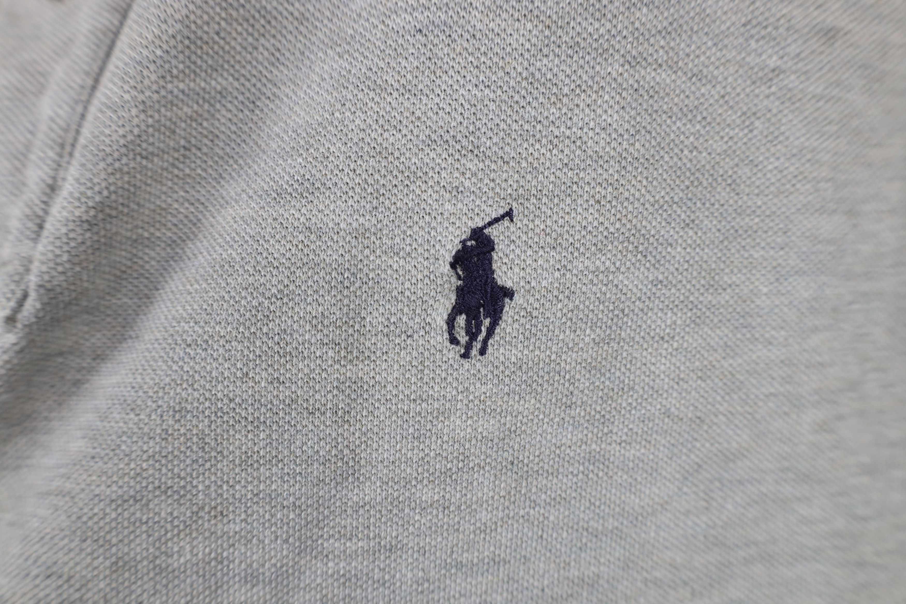 Ralph Lauren × Vintage Vintage 90s Ralph Lauren Pique Cotton Polo Shirt Gray Size US L / EU 52-54 / 3 - 4 Thumbnail