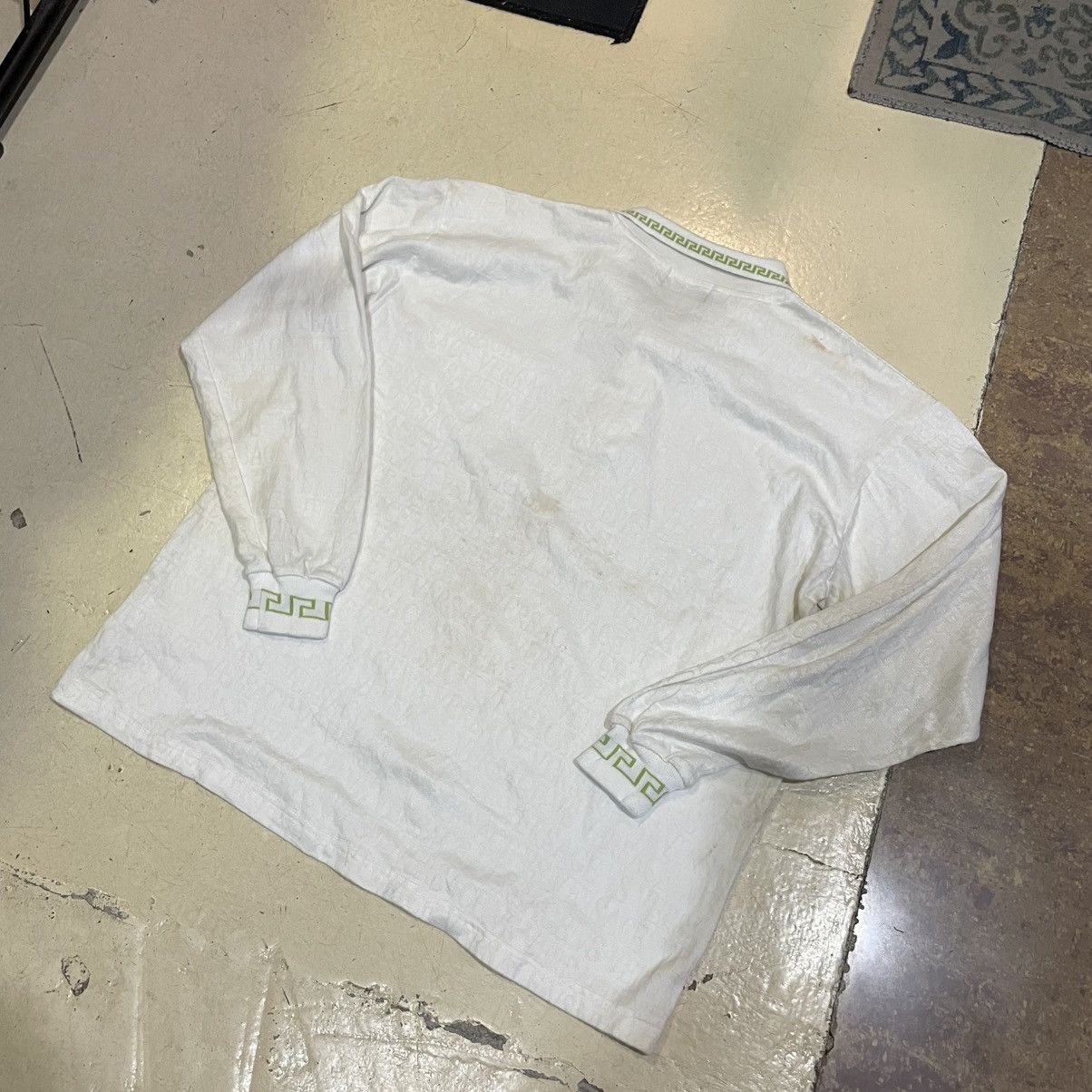 Versace Rare‼️Vintage Versace Jacquard Monogram polo tee Size US L / EU 52-54 / 3 - 6 Thumbnail