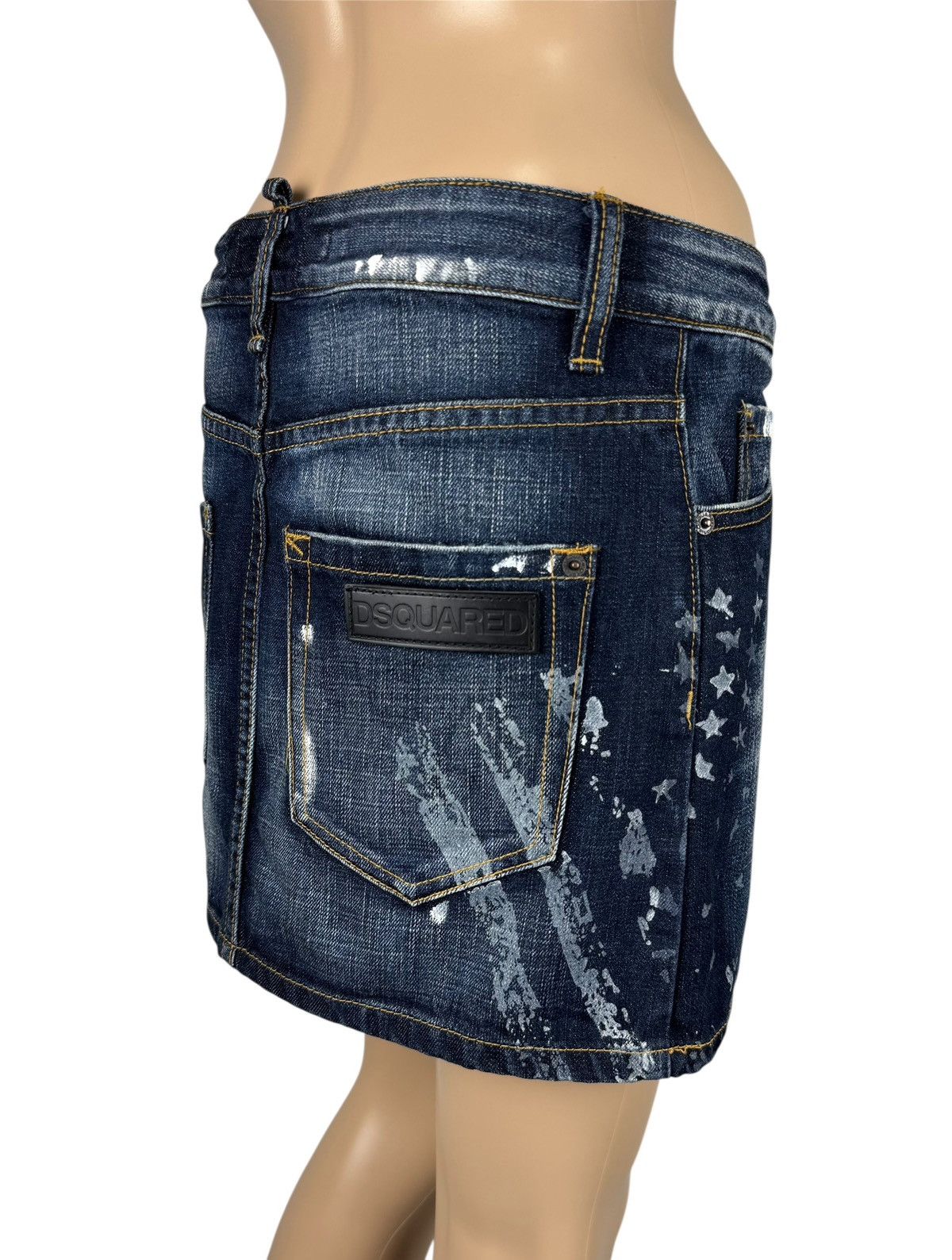 Daquared Denim Mini Skirt Logo size XS Distressed