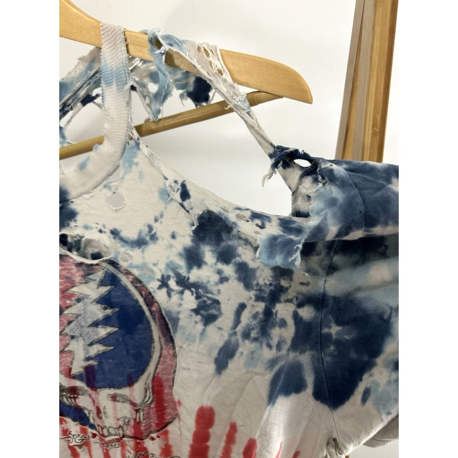Thrasher VTG 80s Grateful Dead Steal Your Face Thrashed Distressed Worn Tie Dye T-Shirt M Men Multicolor Short Sleeve Size M Size US M / EU 48-50 / 2 - 5 Thumbnail