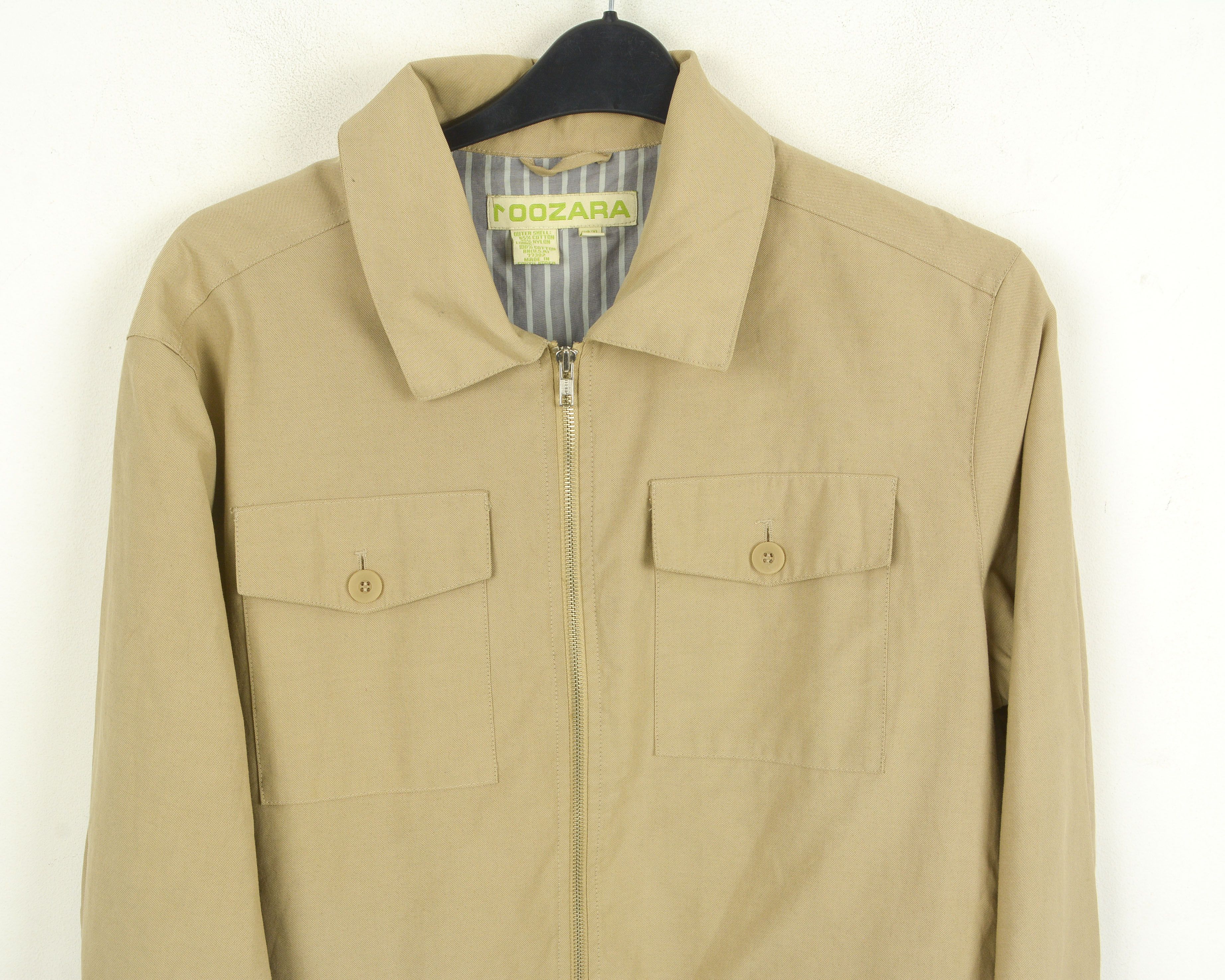 Vintage Vintage 100ZARA Jacket L Bomber Coat Chore Barn Retro Beige Size US L / EU 52-54 / 3 - 3 Thumbnail